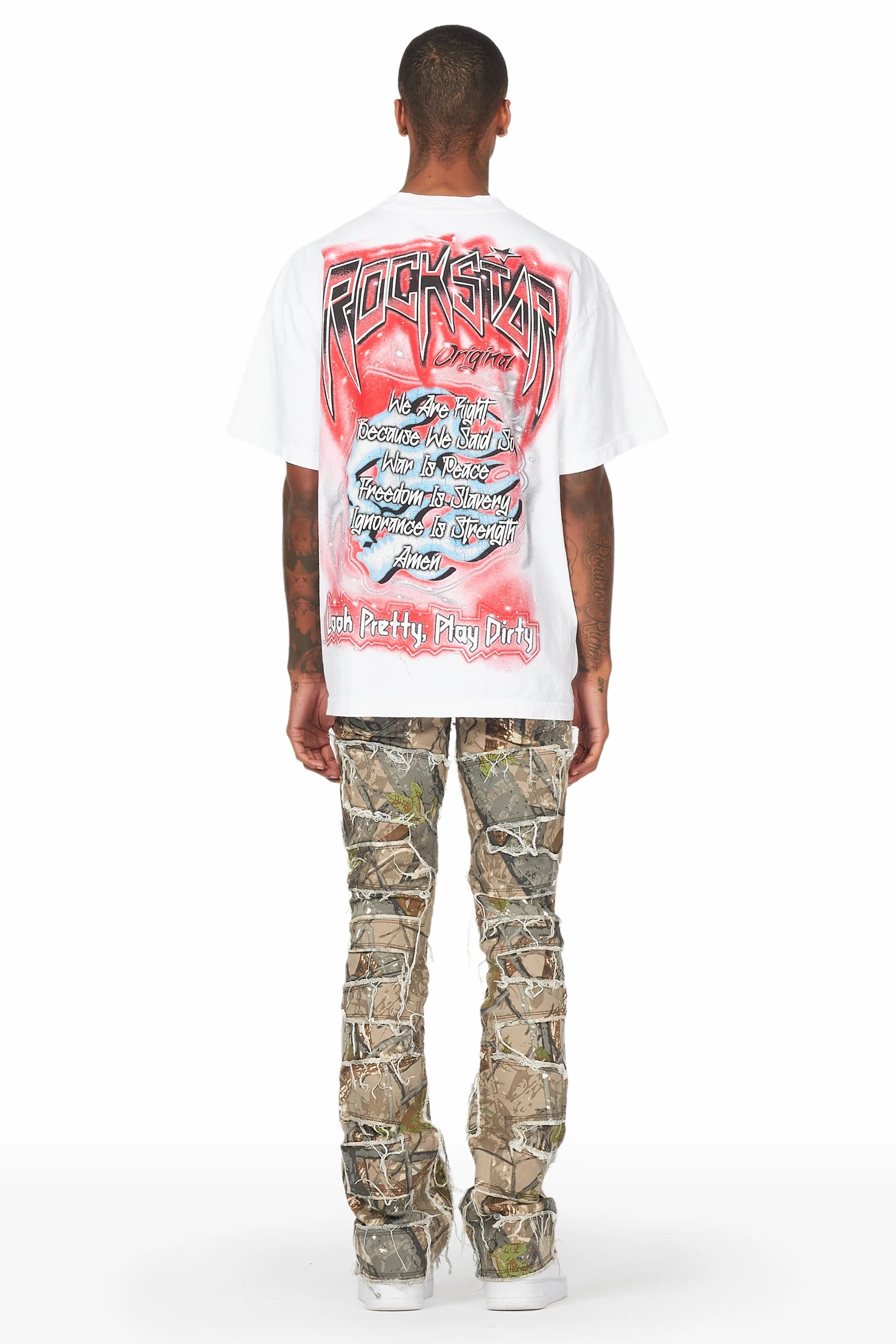 Shake Brown Tree Camo Stacked Flare Jean