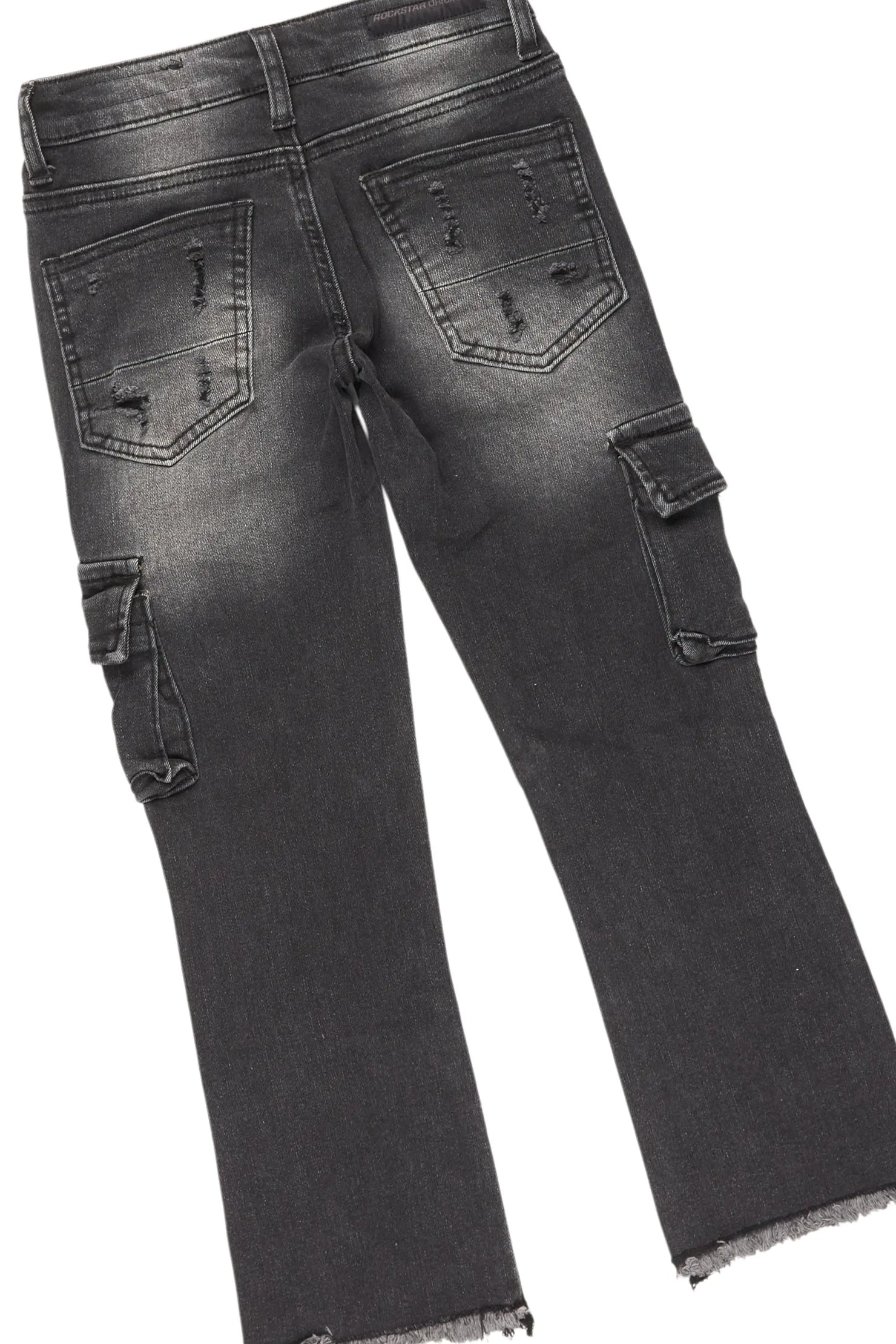 Boys Lachlan Grey/Dark Grey Hoodie/Stack Flare Jean Set