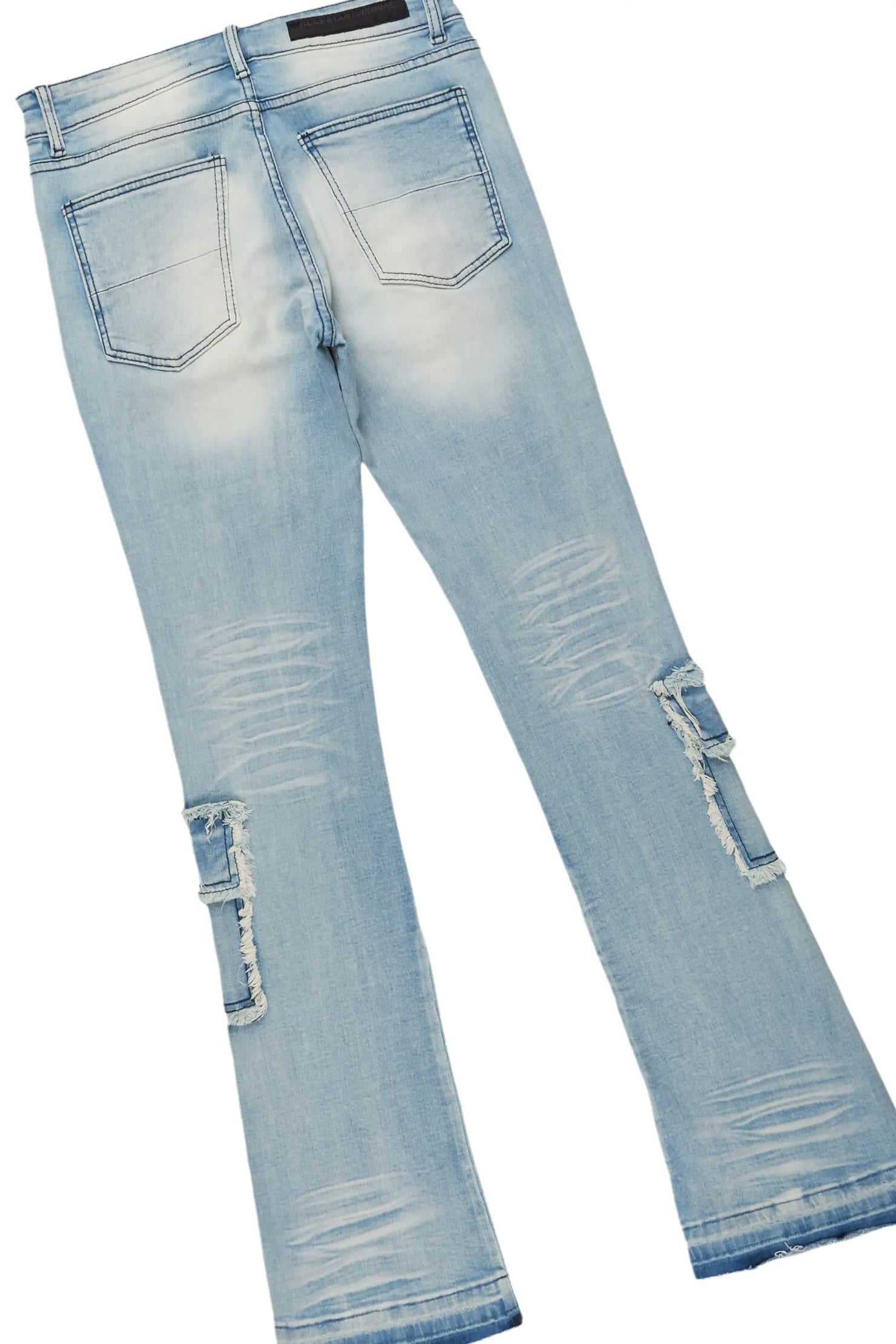 Shoota Grey Long Sleeve T-Shirt & Tyrell Stacked Flare Jean Bundle