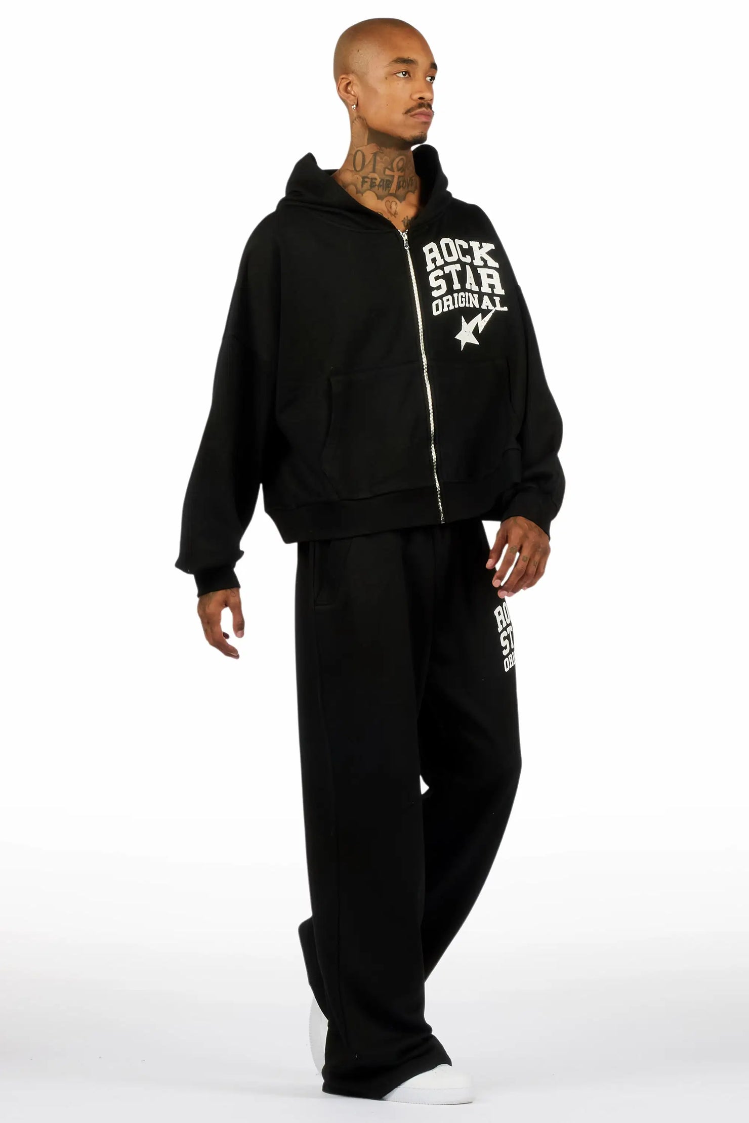 Staple Black Hoodie Baggy Fit Pant Track Set
