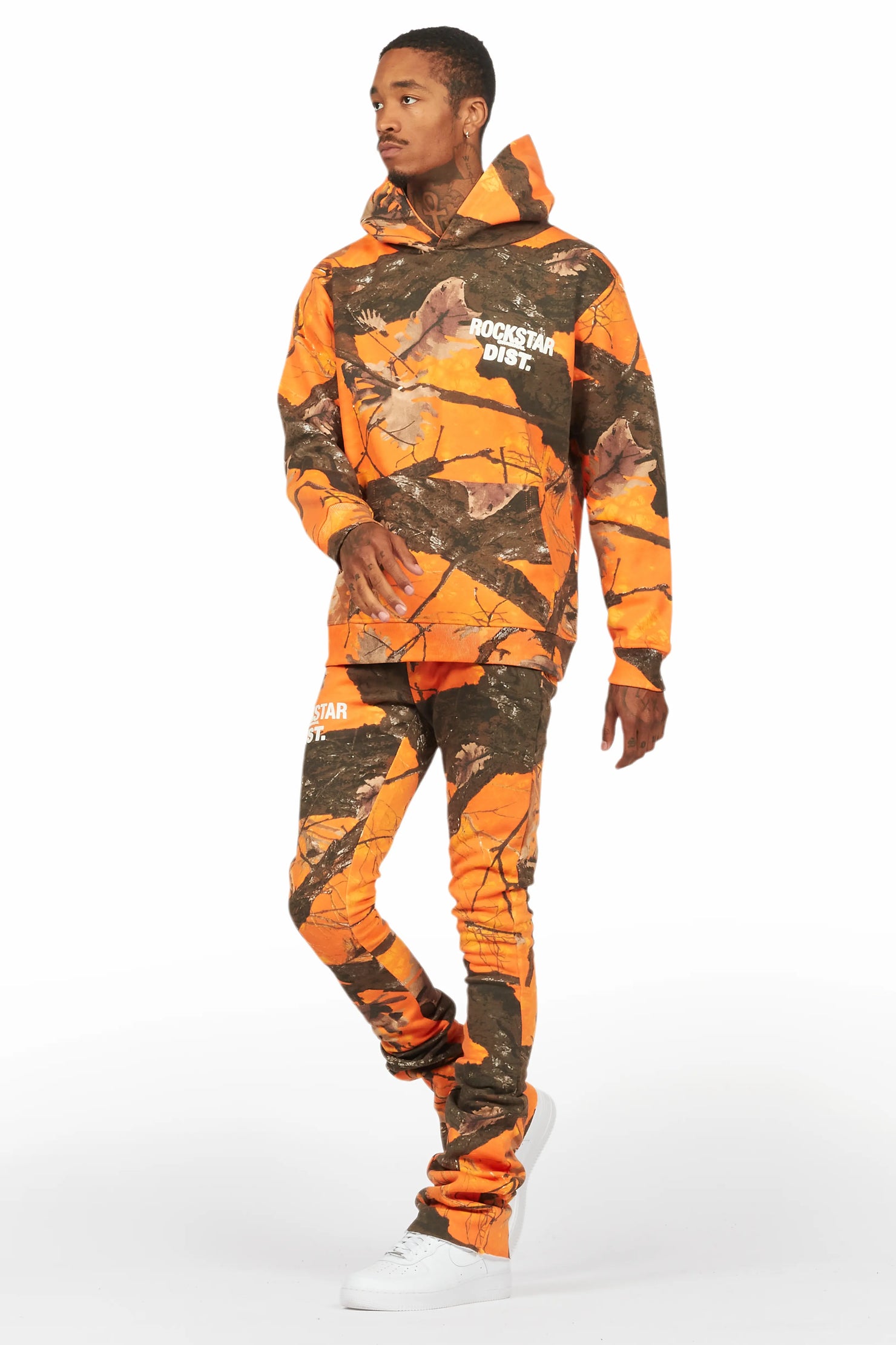 Tabby Orange Graphic Stacked Flare Track Set