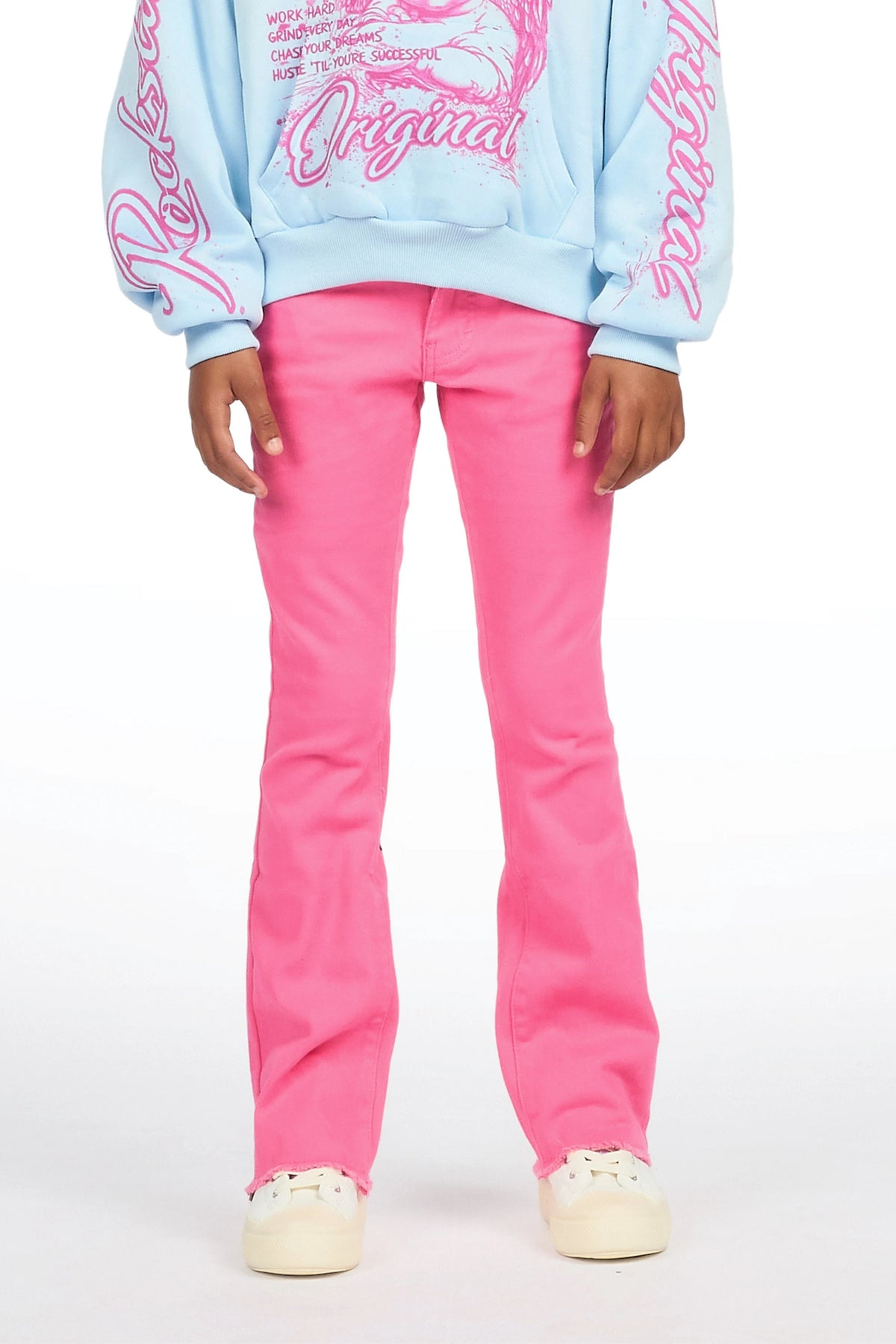 Girls Daga Pink 2.0 Stacked Flare Jean