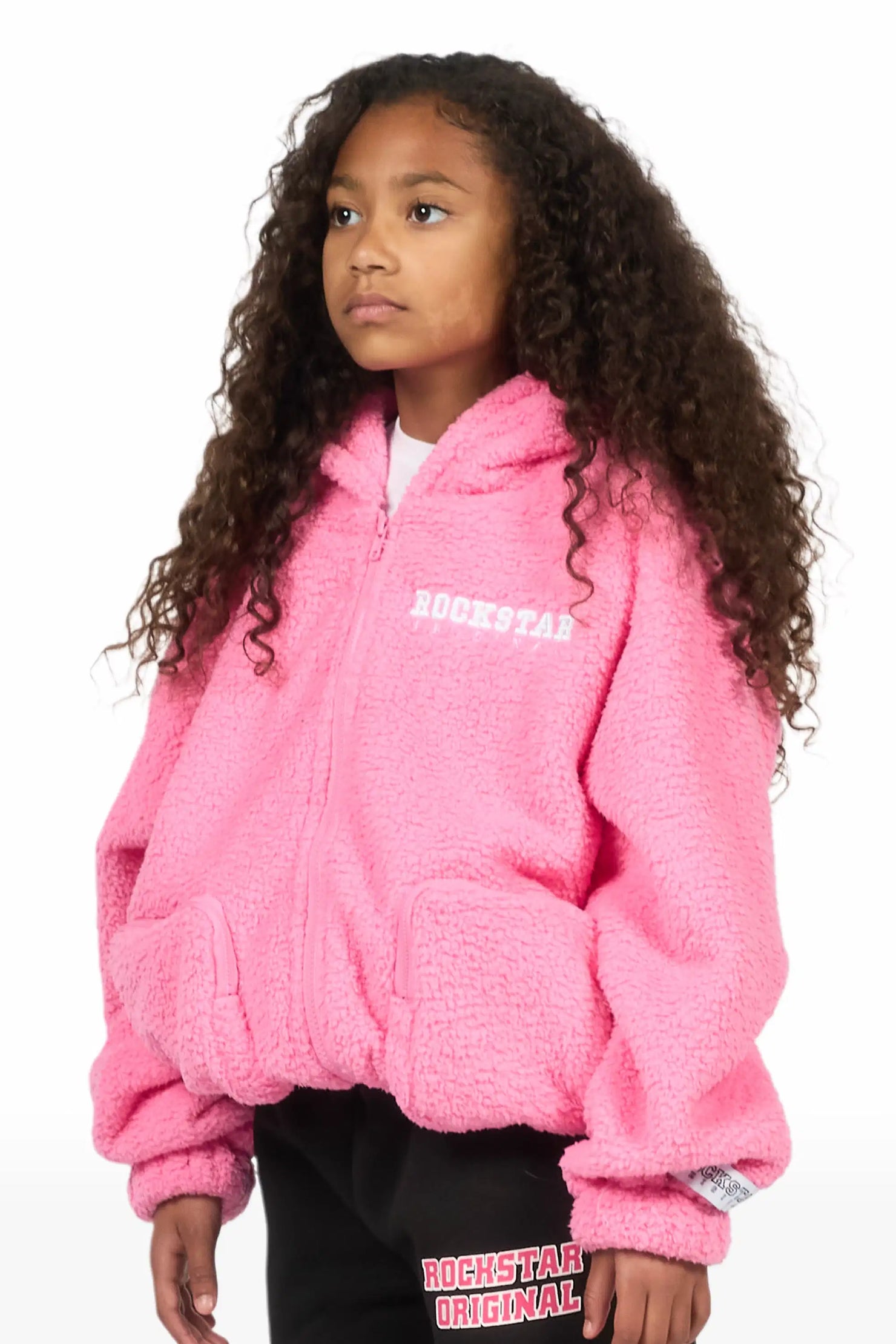 Girls Lonia Pink Sherpa Jacket