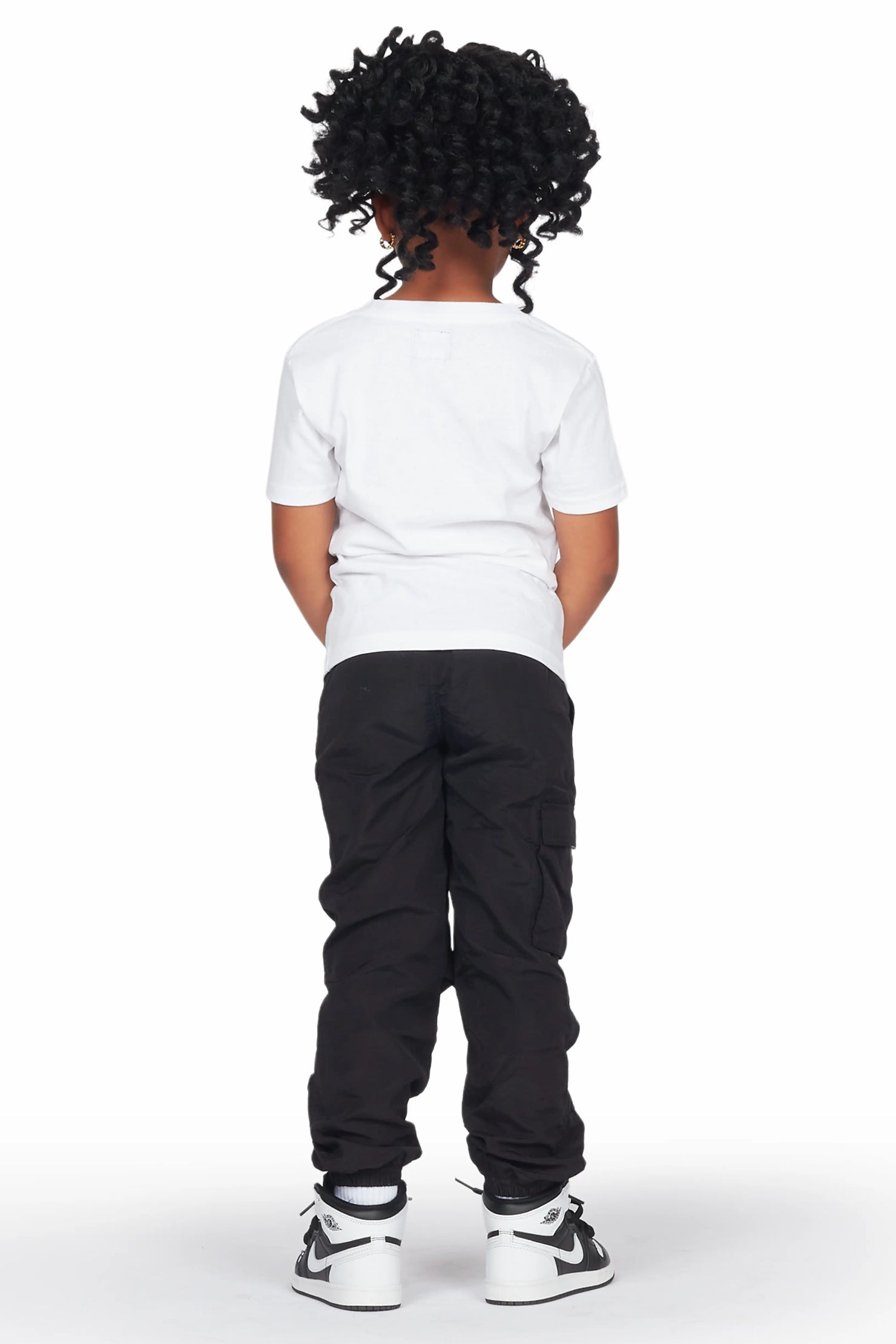 Girls Paki White/Black T-Shirt Cargo Jogger Set
