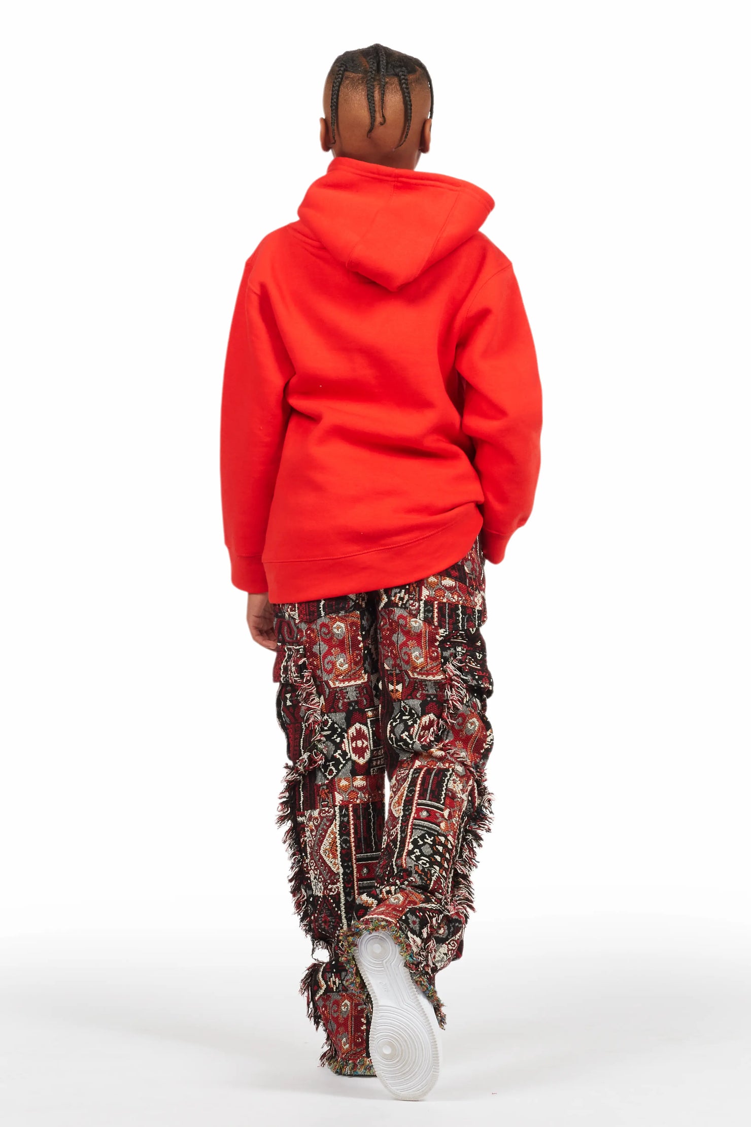 Boys Ayami Black/Multi Slim Tapestry Flare Pants