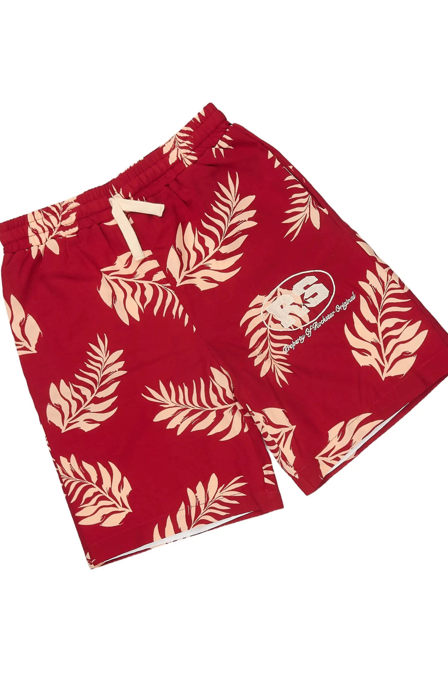Boys Puka Red/Cream Button Down Shirt/Short Set