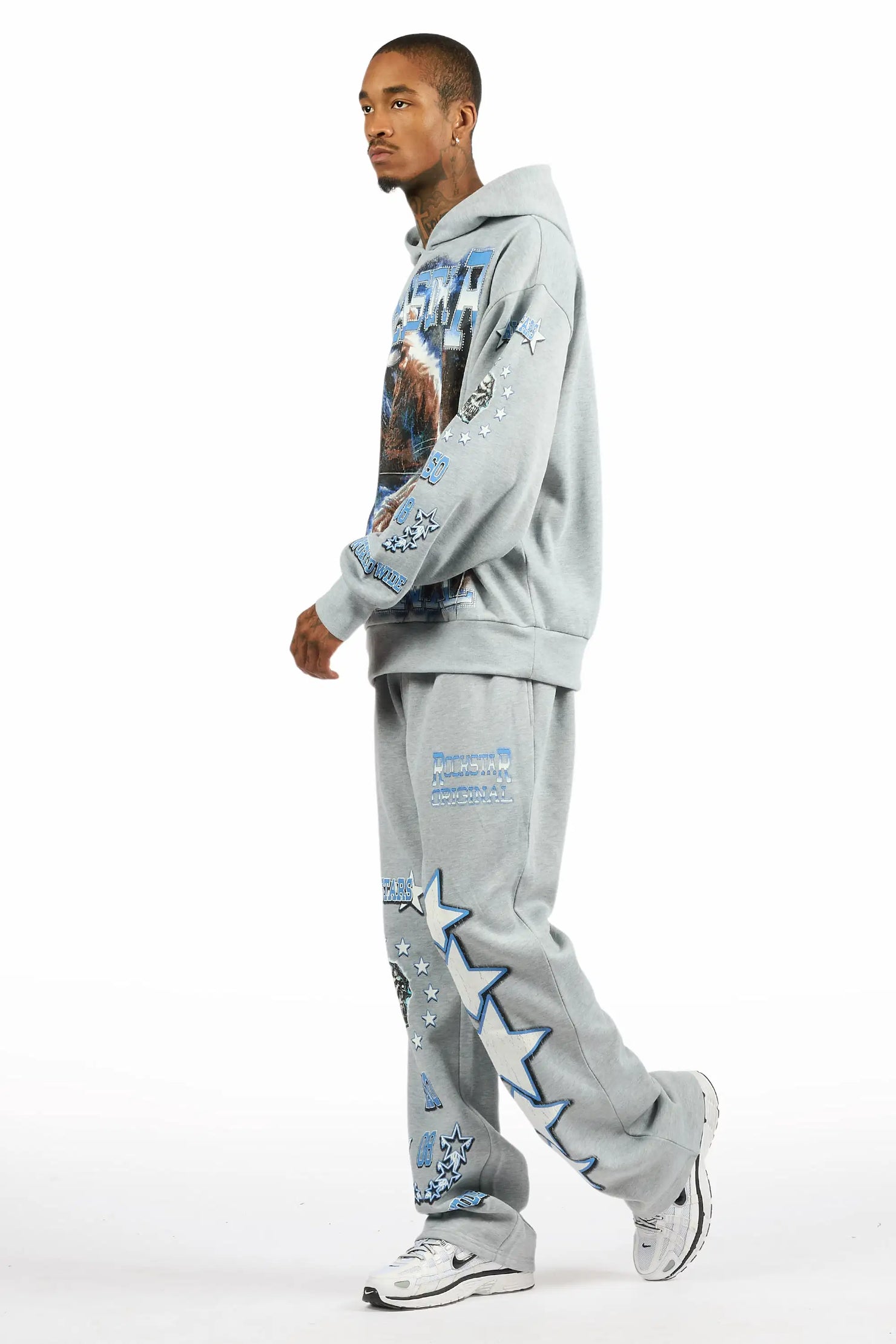 Marxe Heather Grey Hoodie/Baggy Pant Track Set