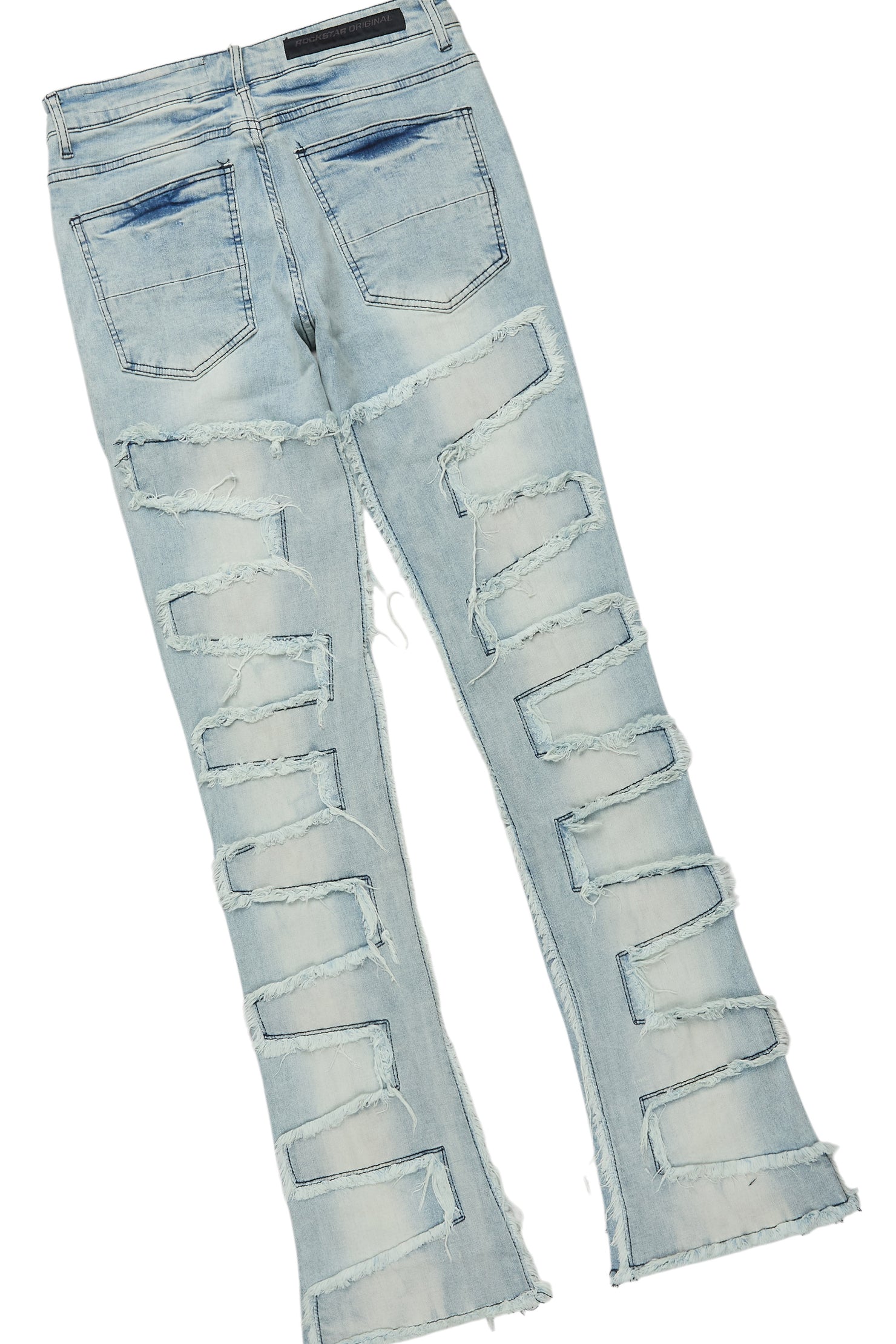 Beno White T-Shirt & Shake Blue Stacked Flare Jean Bundle