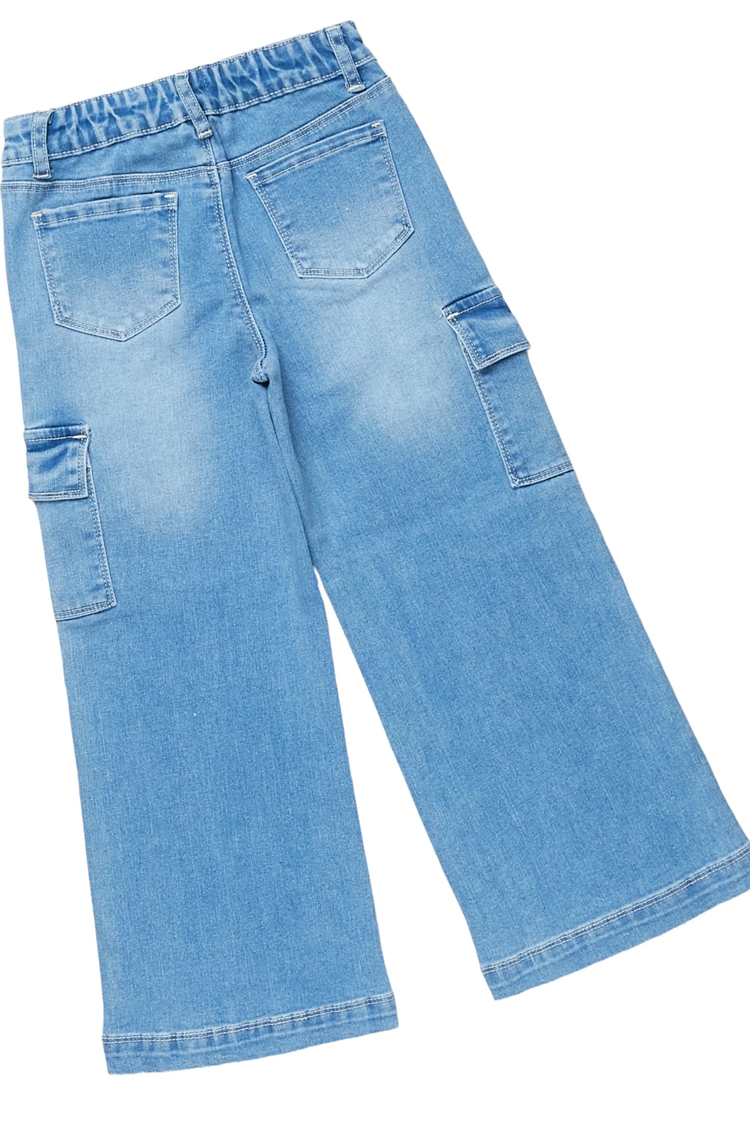 Girls Arana Fuchsia T-Shirt Wide Leg Cargo Jean Set