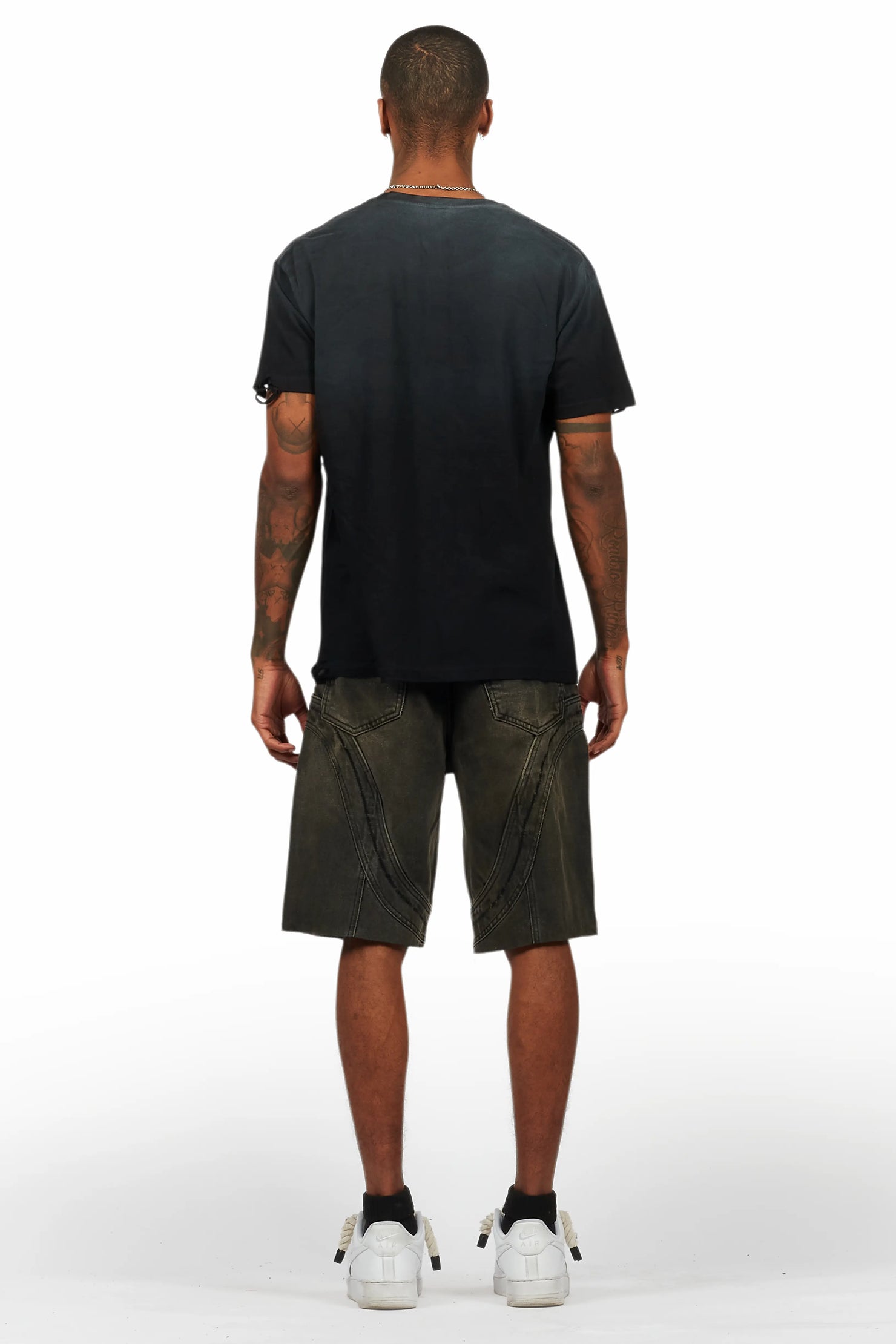 Gonen Black T-Shirt/Denim Short Set