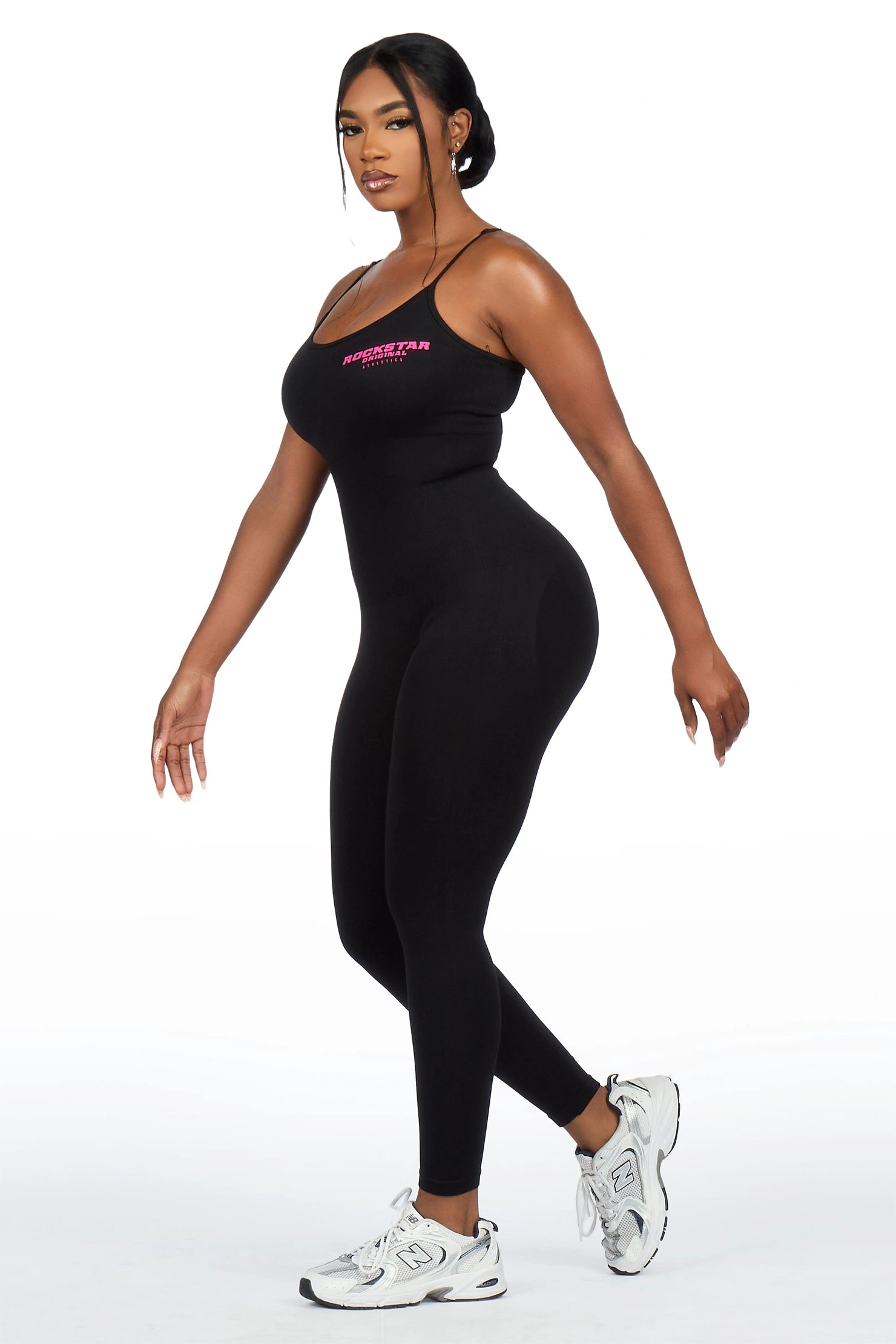 Lashona Black Active Tank Jumpsuit