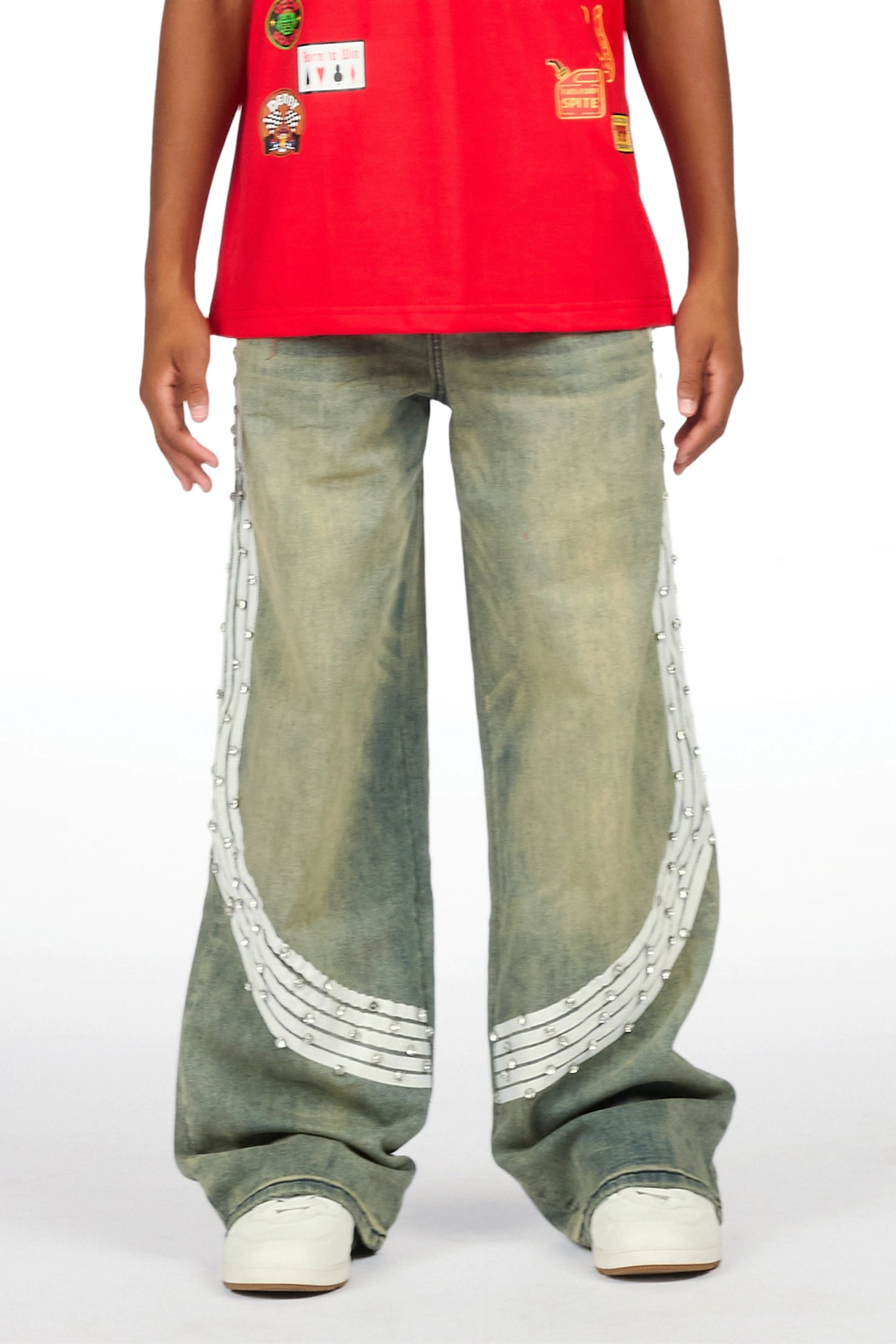 Boys Zayven Tint Blue Baggy Fit Jean