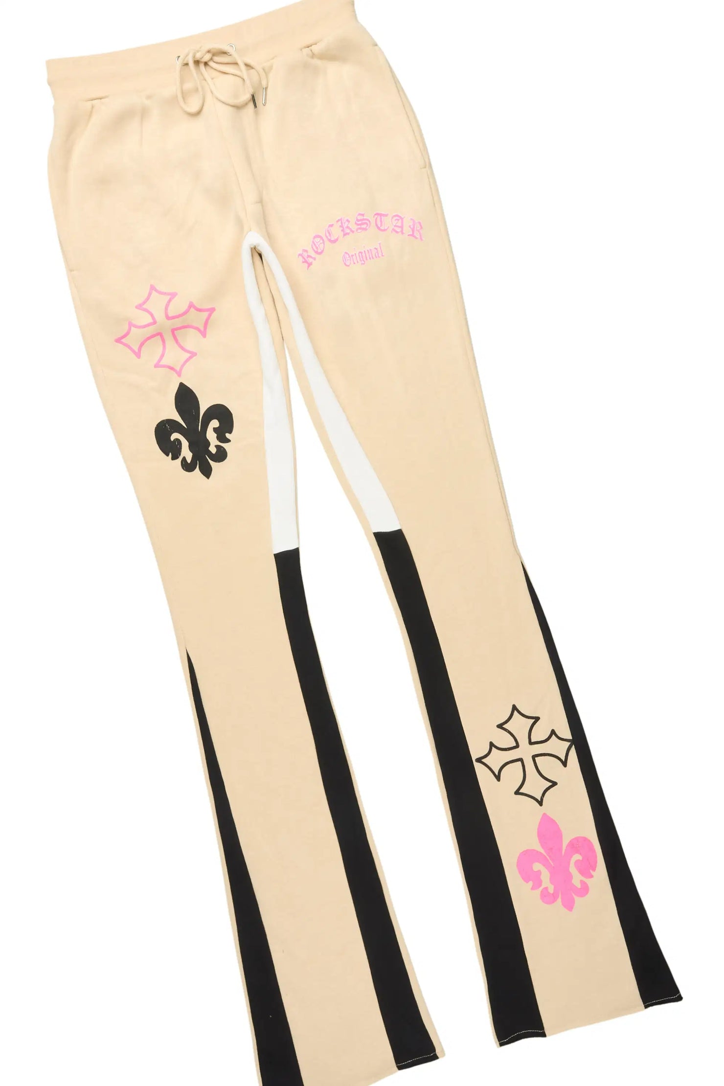 Tieran Beige/Multi Hoodie/Stacked Flare Track Set