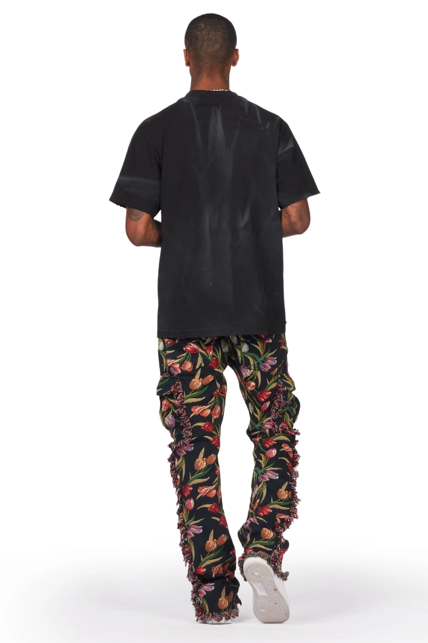 Ayami Black Slim Tapestry Flare Jean