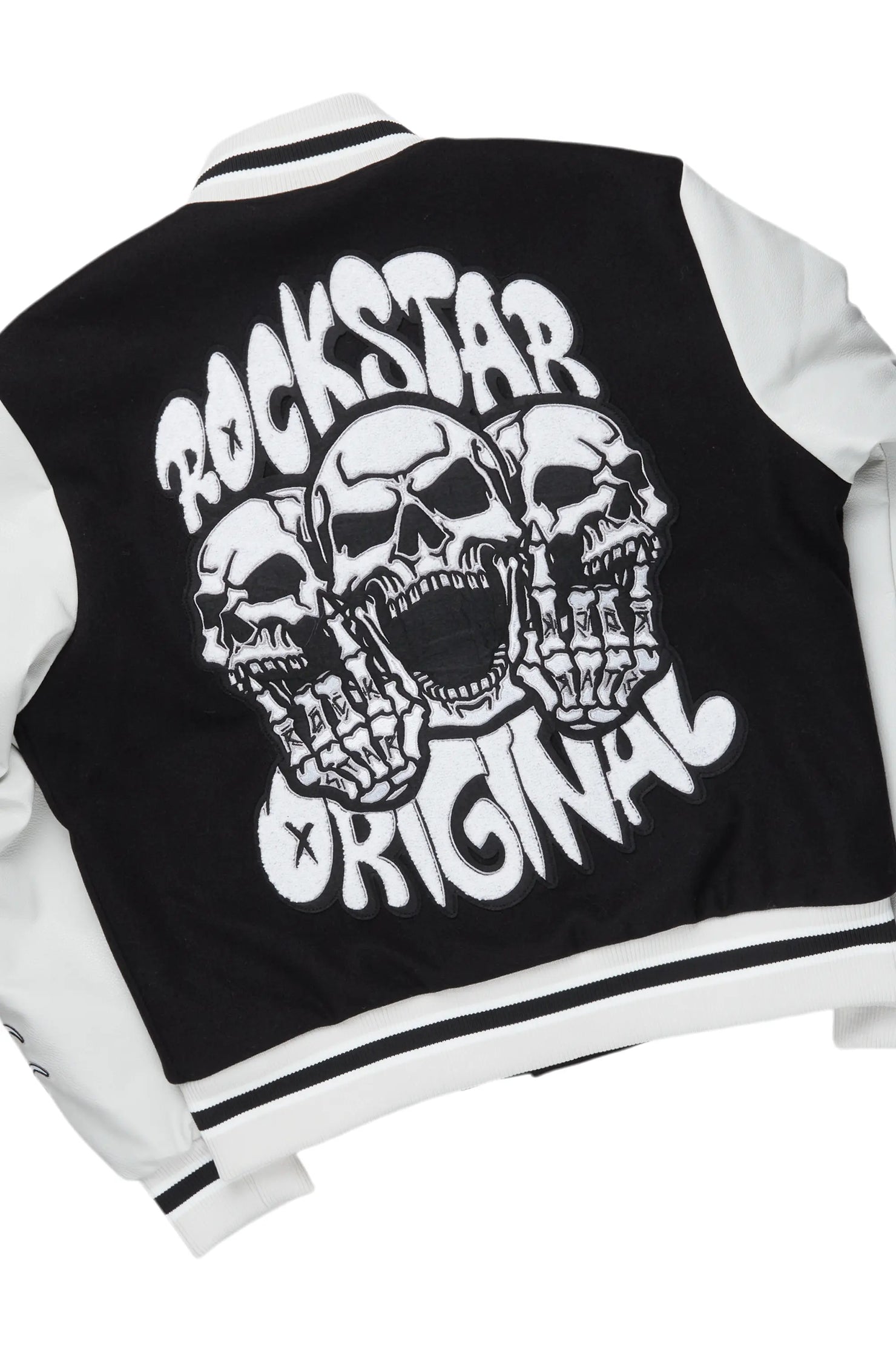 Rune Black Varsity Jacket & Shake Stacked Flare Jean Bundle