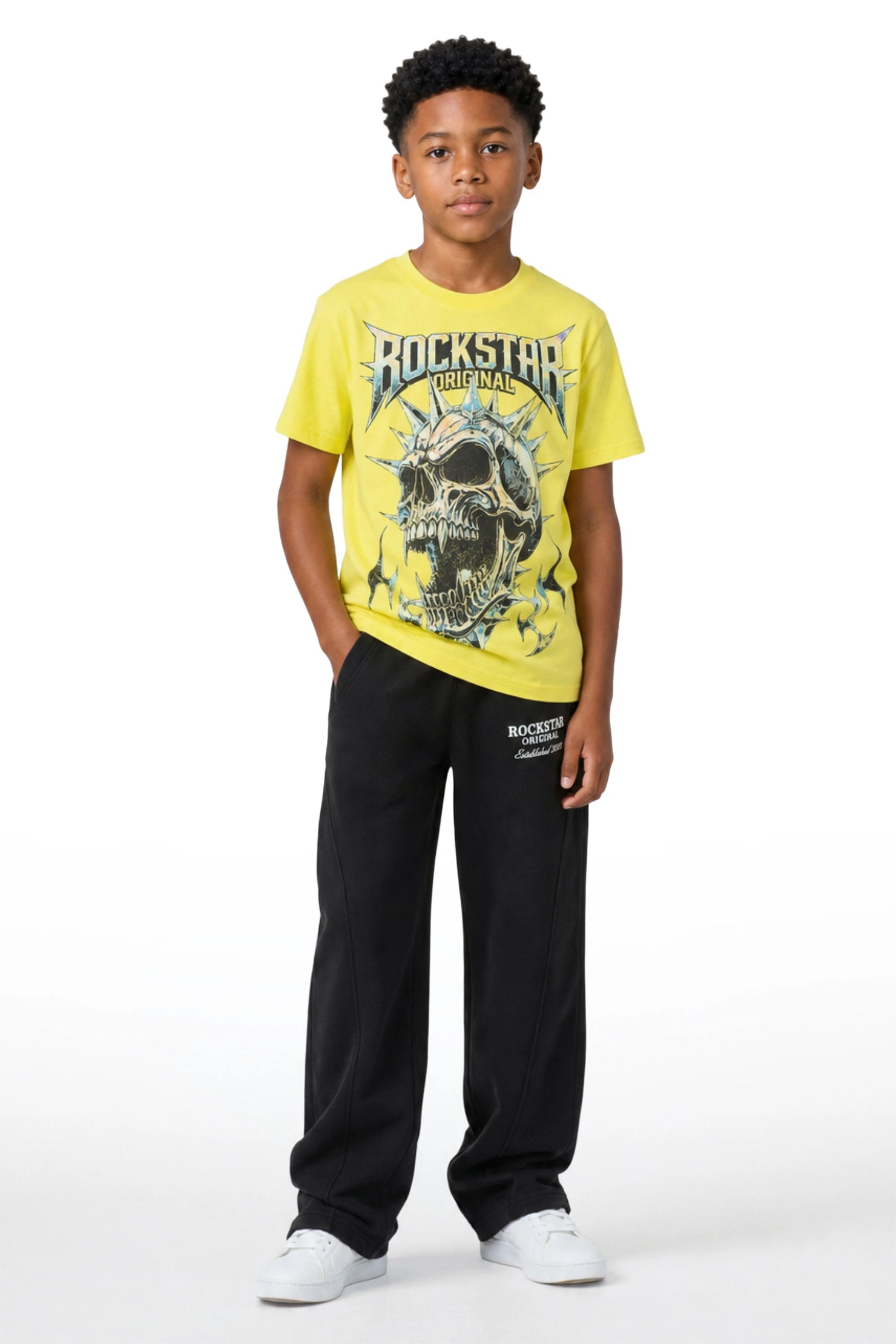 Boys Maximillian Black Gabby Barrel Sweatpant