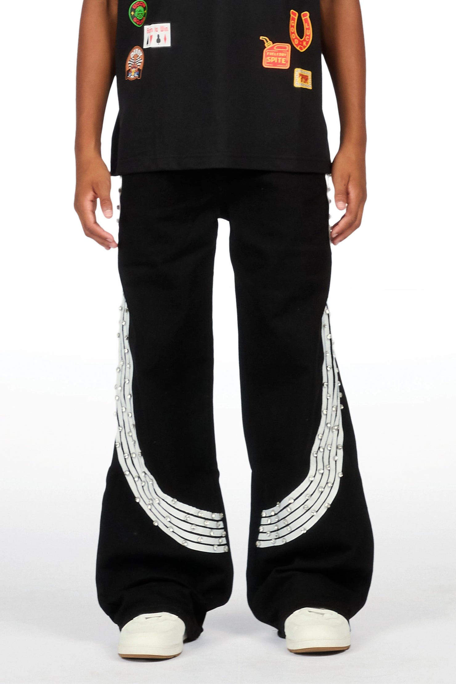 Boys Zayven Black Baggy Fit Jean