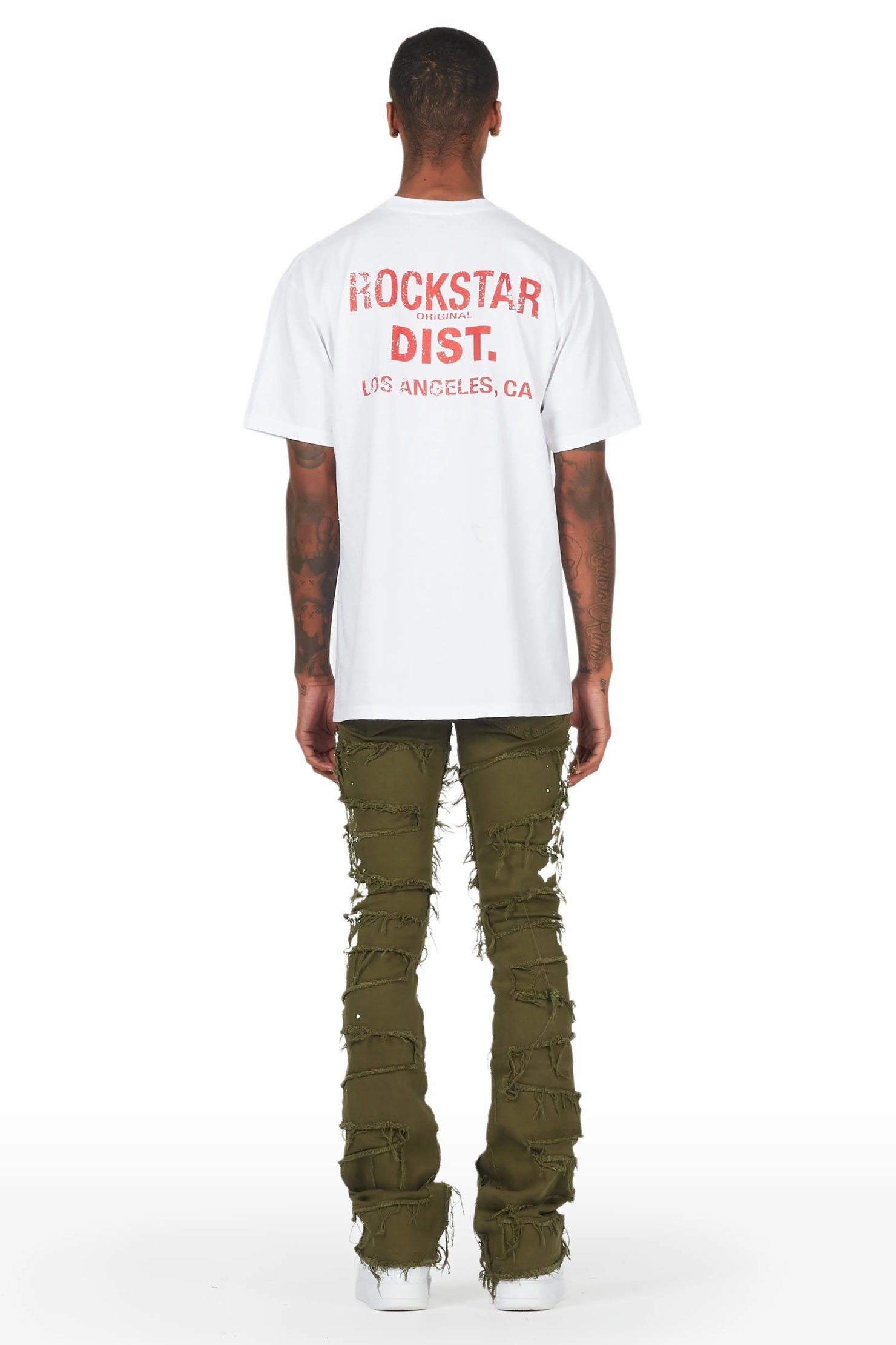 Fumitto Green Painter Stacked Flare Jean