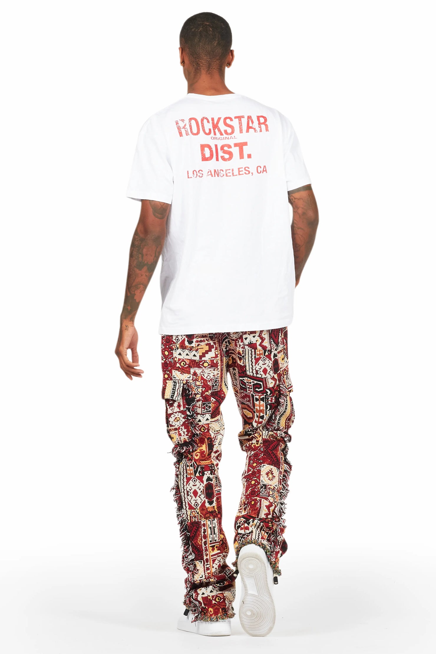 Ayami Pink Slim Tapestry Flare Jean