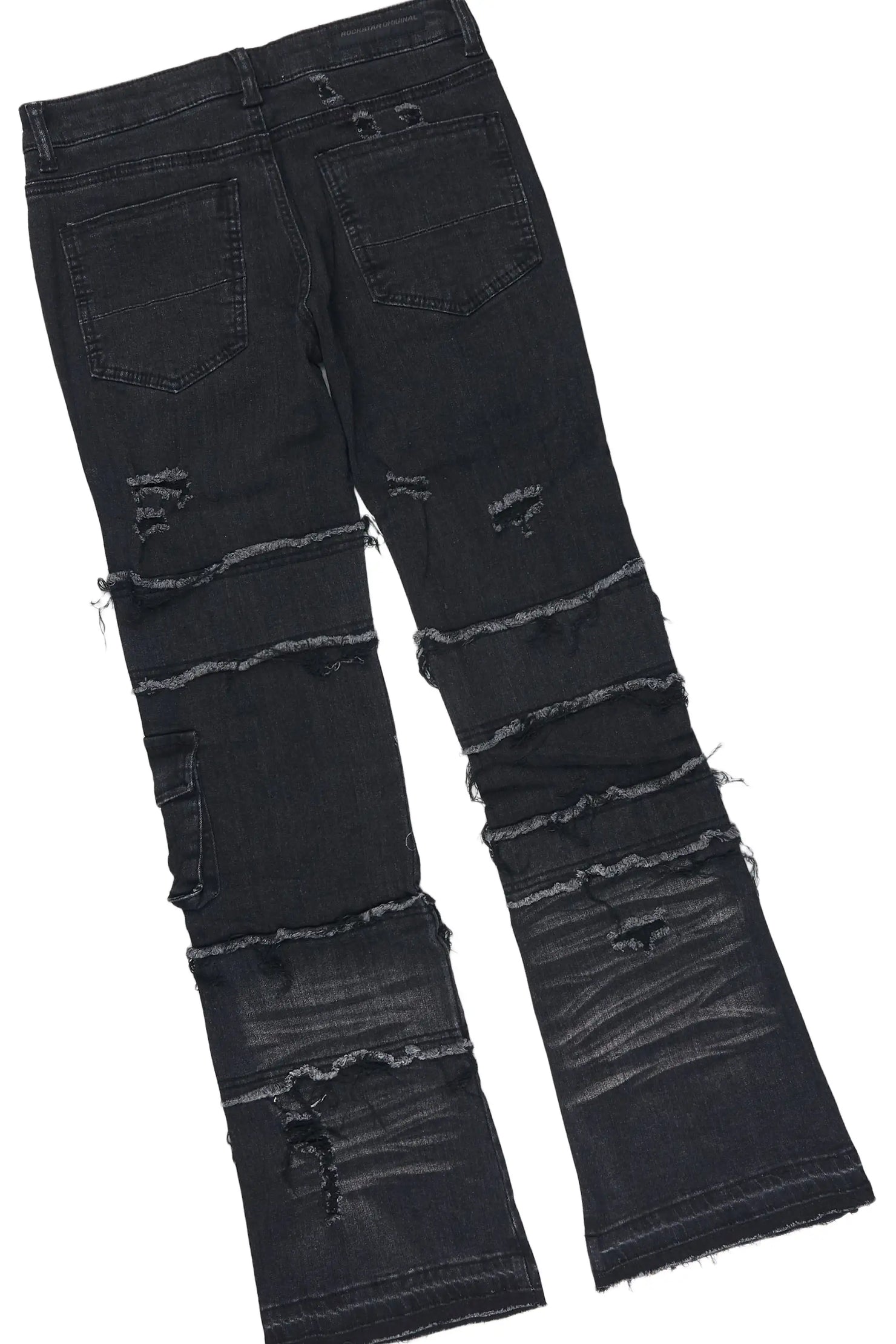 Boys Slade Grey/Black T-Shirt Stacked Jean Set