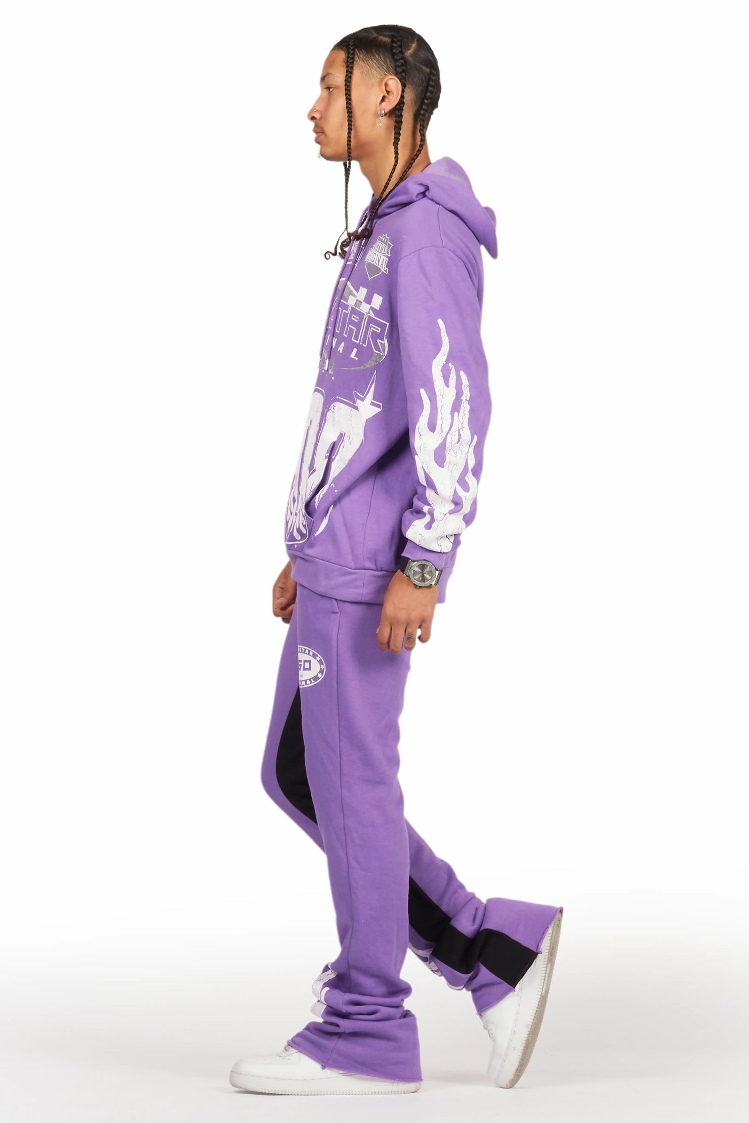 Amos Purple Hoodie/Baggy Track Pant Set
