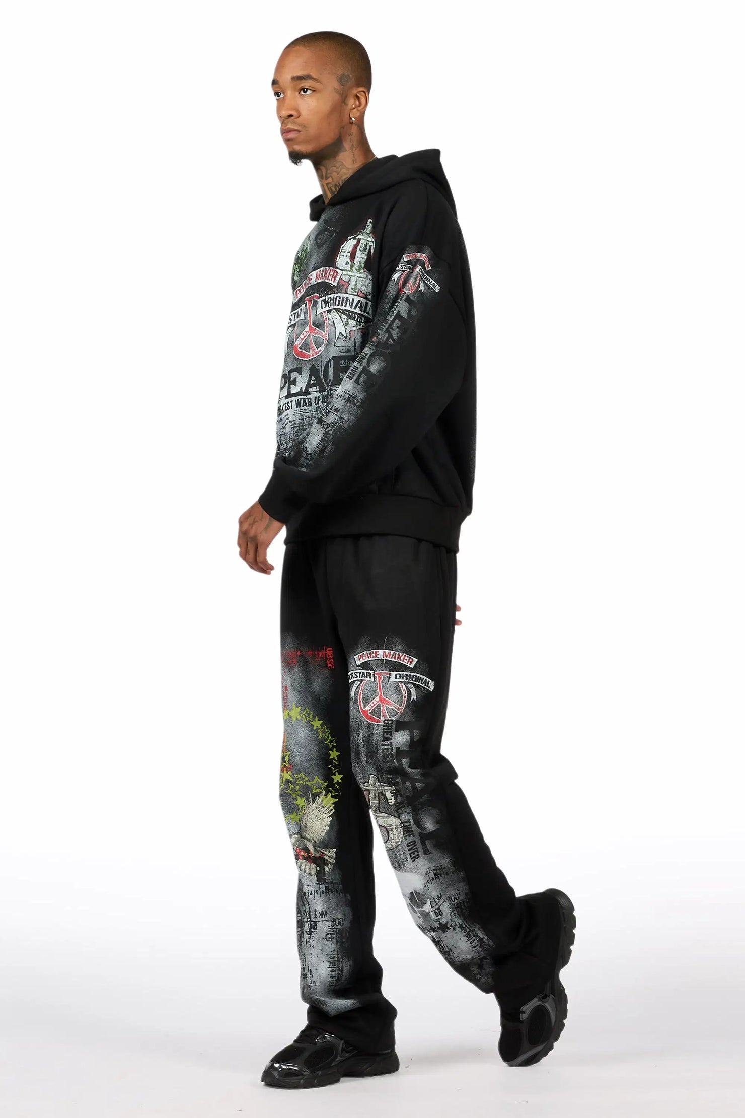 Seiko Black Hoodie Stacked Track Set