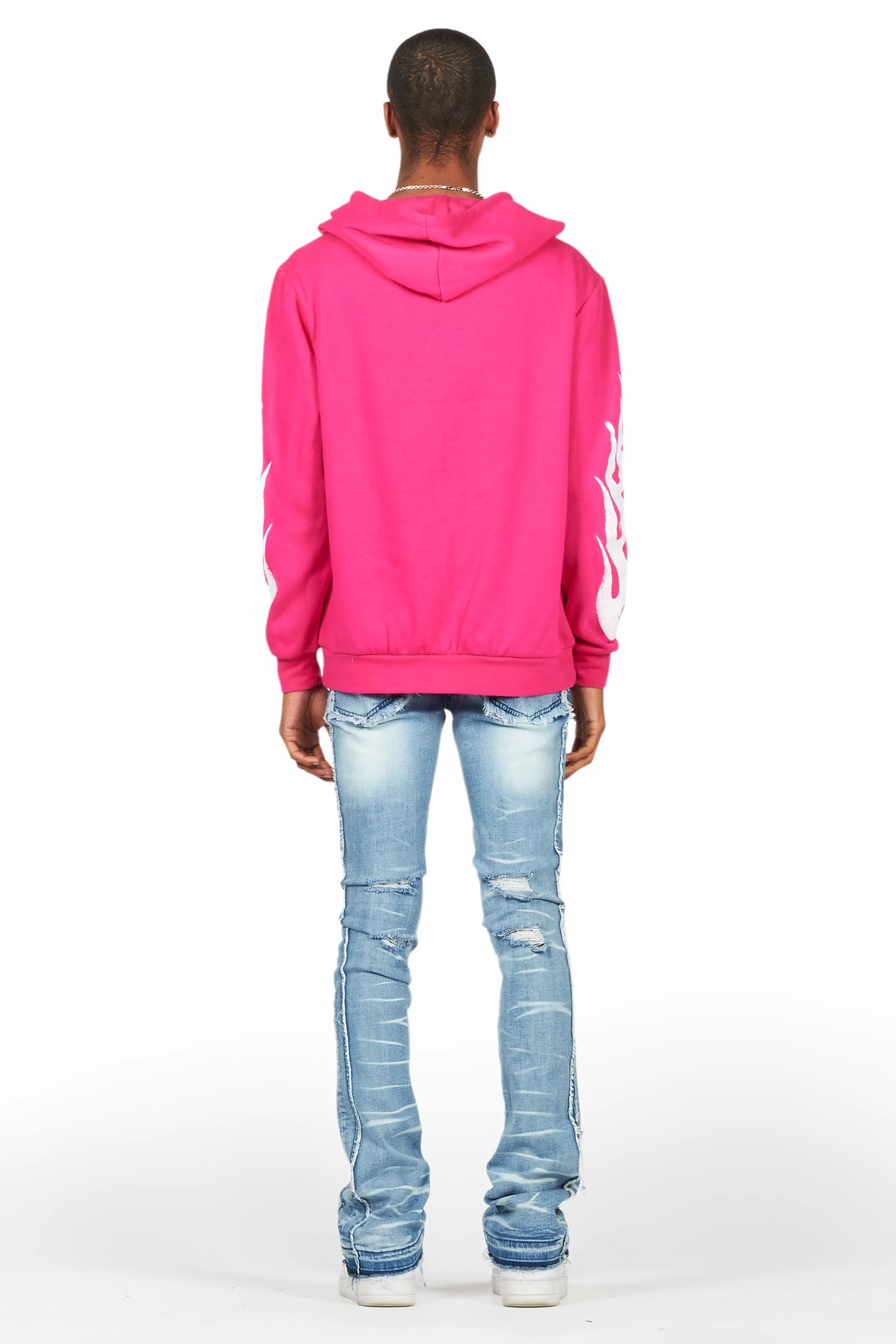 Rugged Blue Stacked Flare Jean