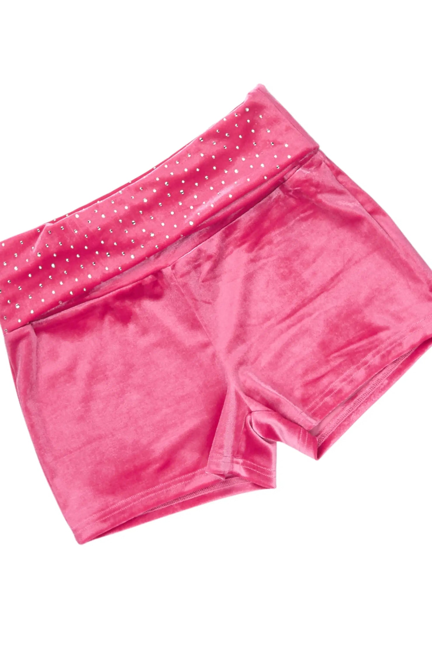 Rachell Hot Pink Rhinestone Velour Short Set