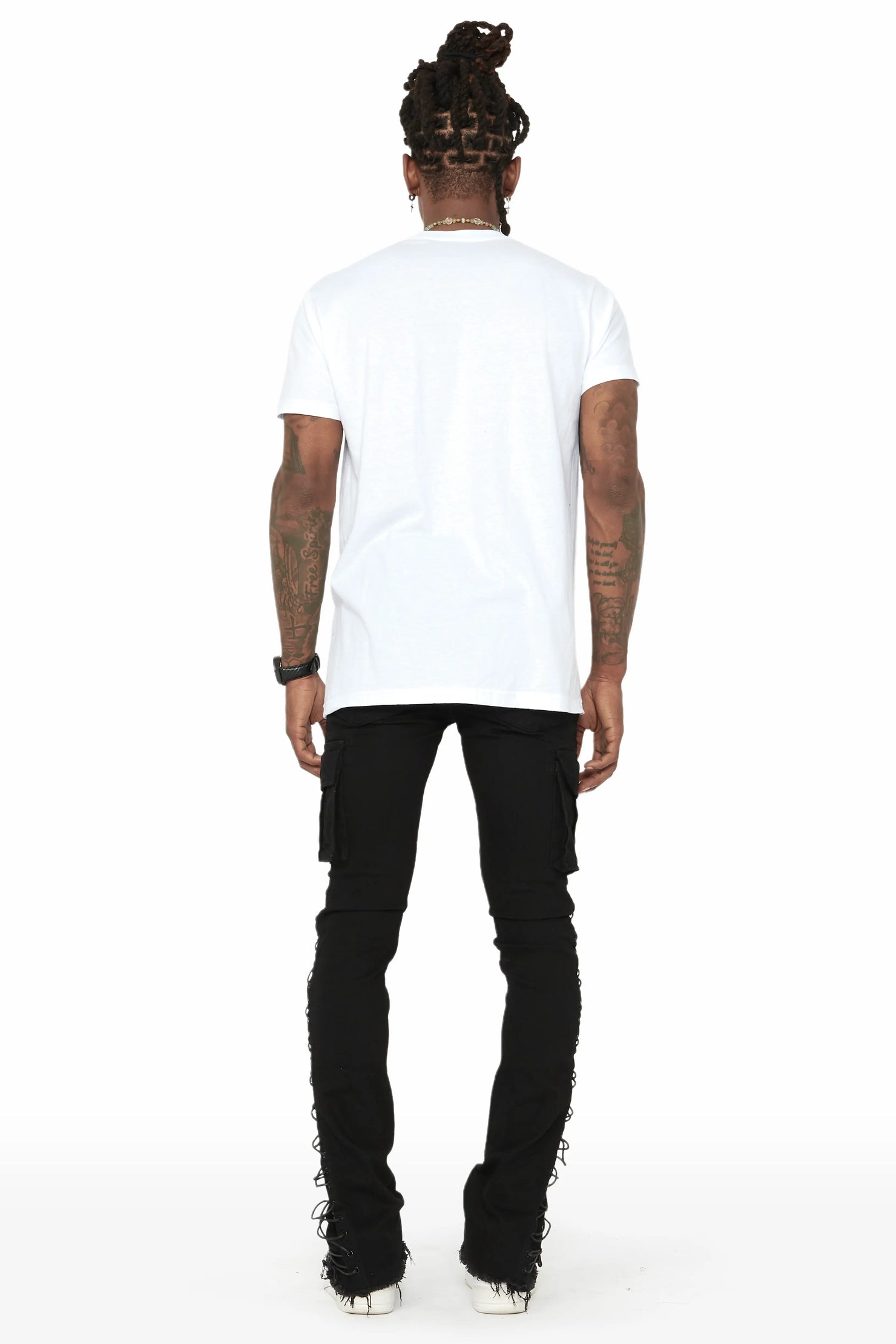 Ronoh Black Stacked Flare Jean