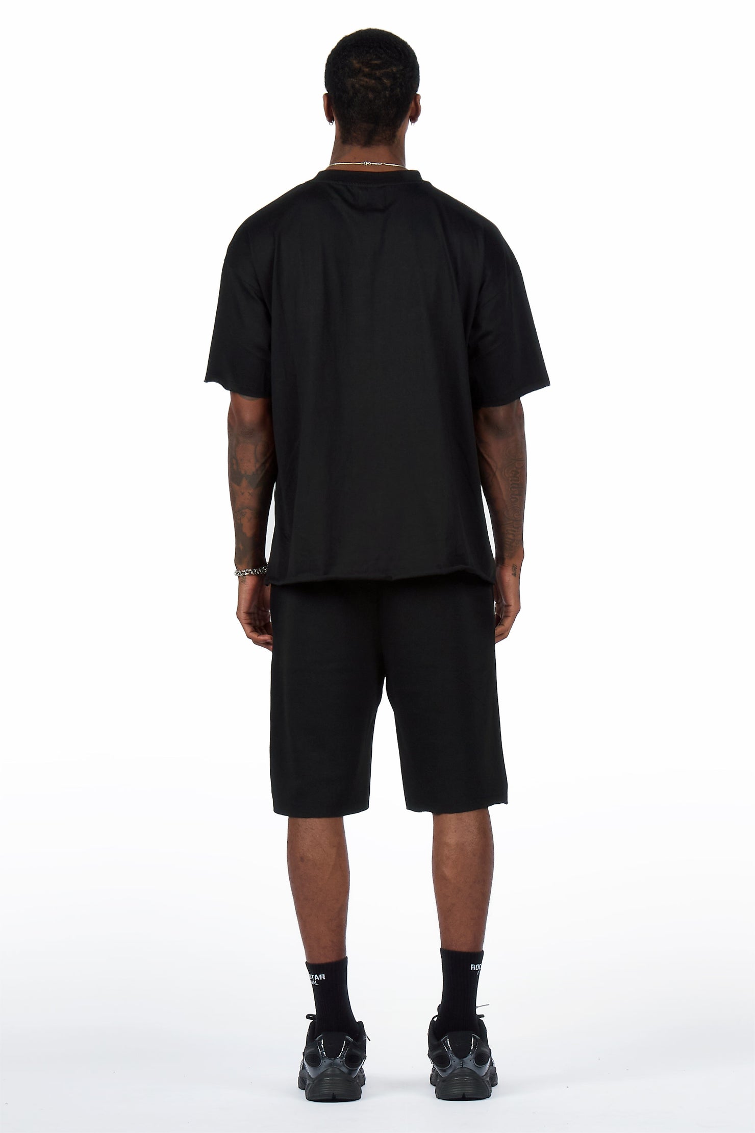 Twinkle Black Rhinestone T-Shirt/Short Set