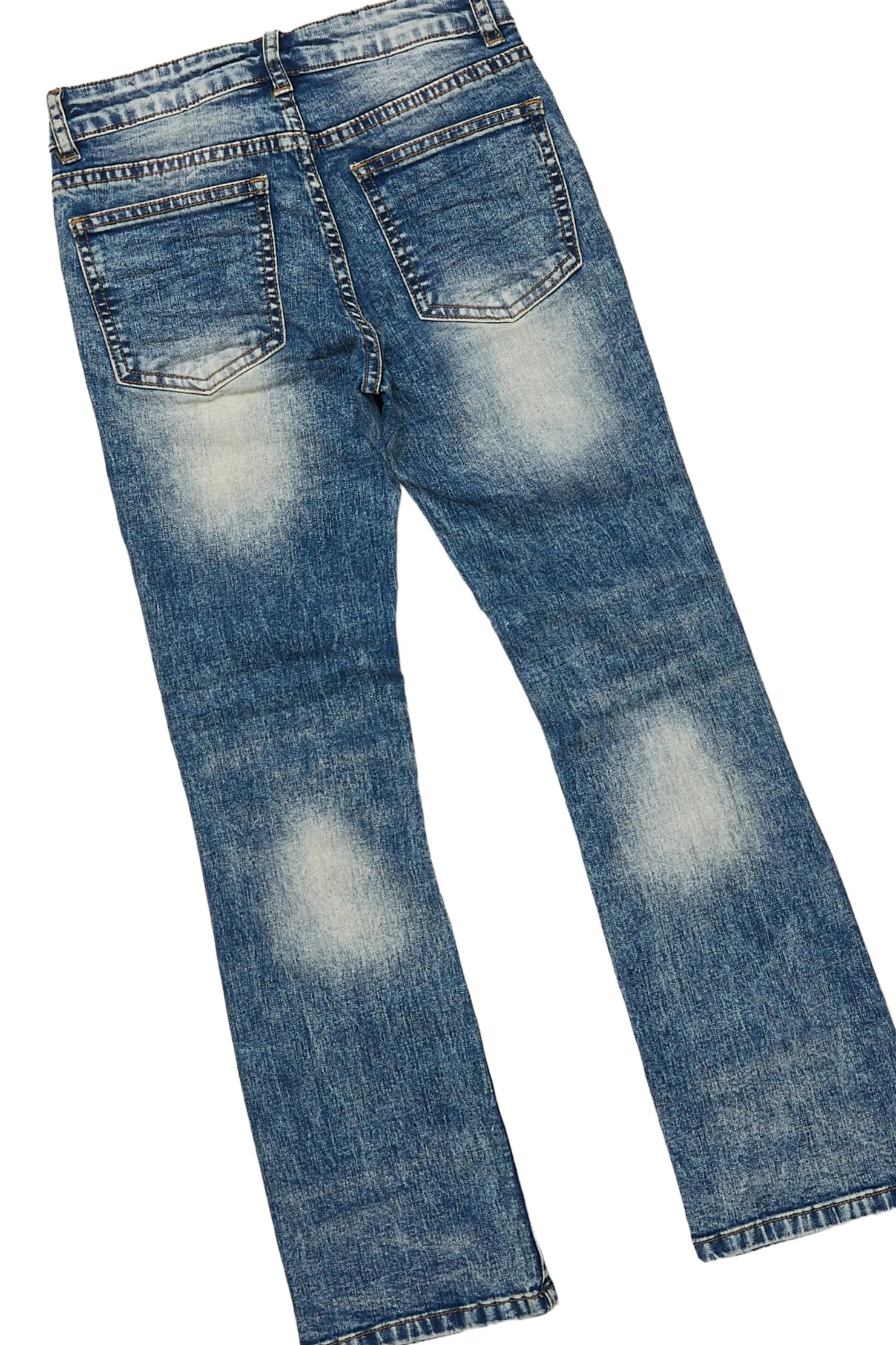 Boys Zaman Grey T-Shirt/Stacked Flare Jean Set