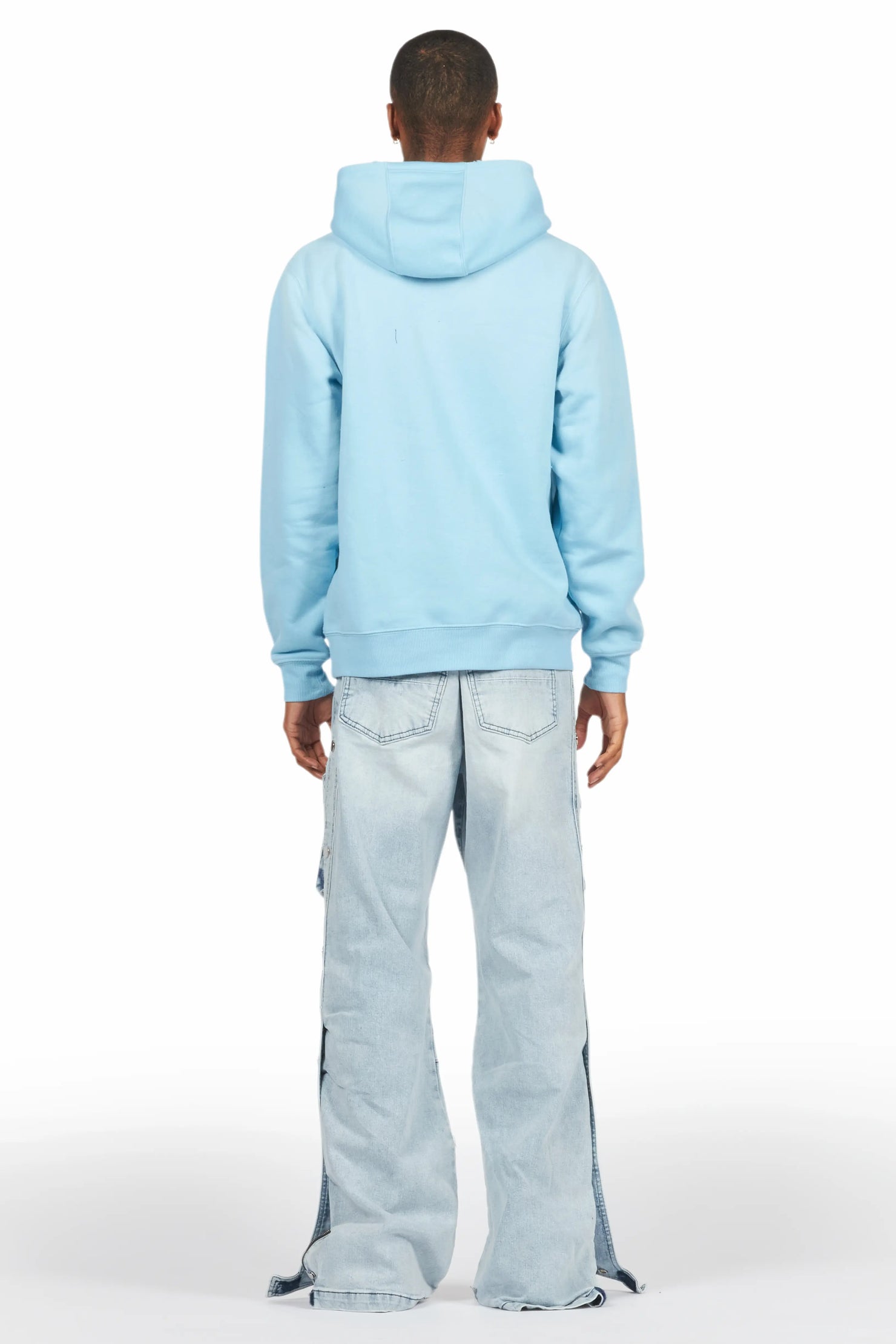 Yuri Blue Stacked Cargo Flare Jean