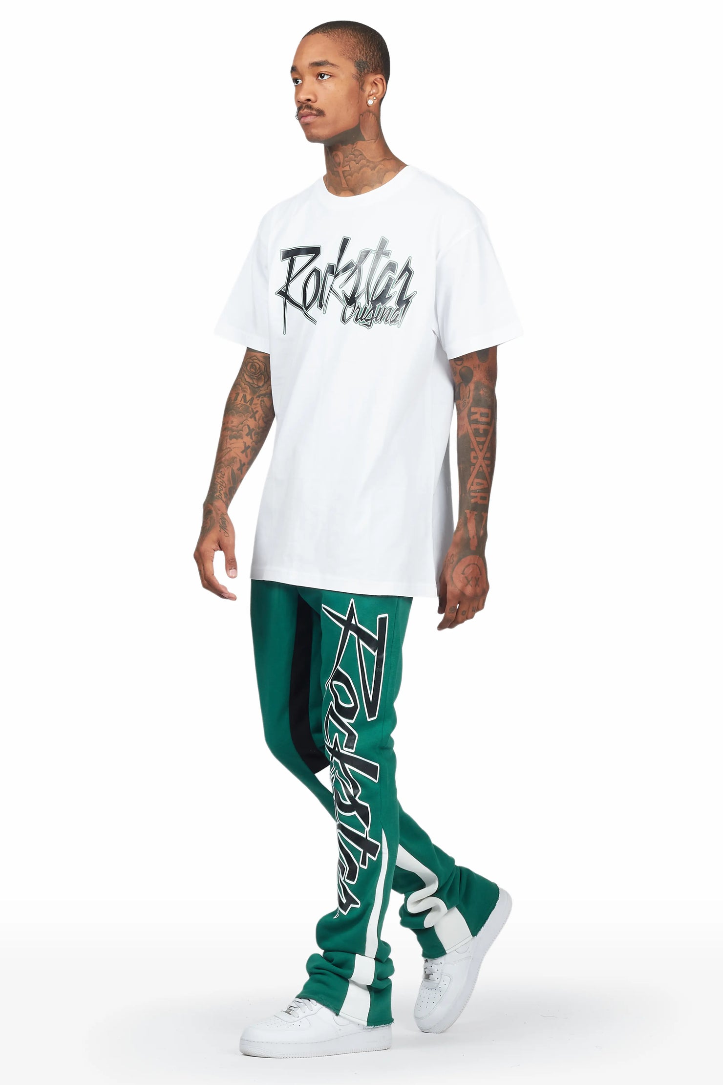 Kalibre White/Green T-Shirt Stacked Flare Track Set