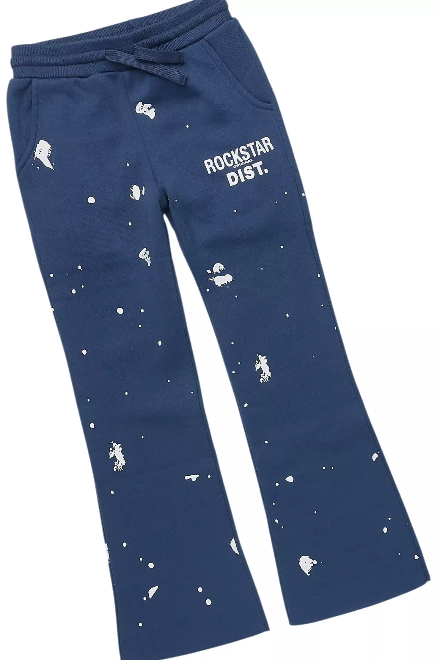 Girls Halloway Navy Zip Up Stacked Flare Track Set