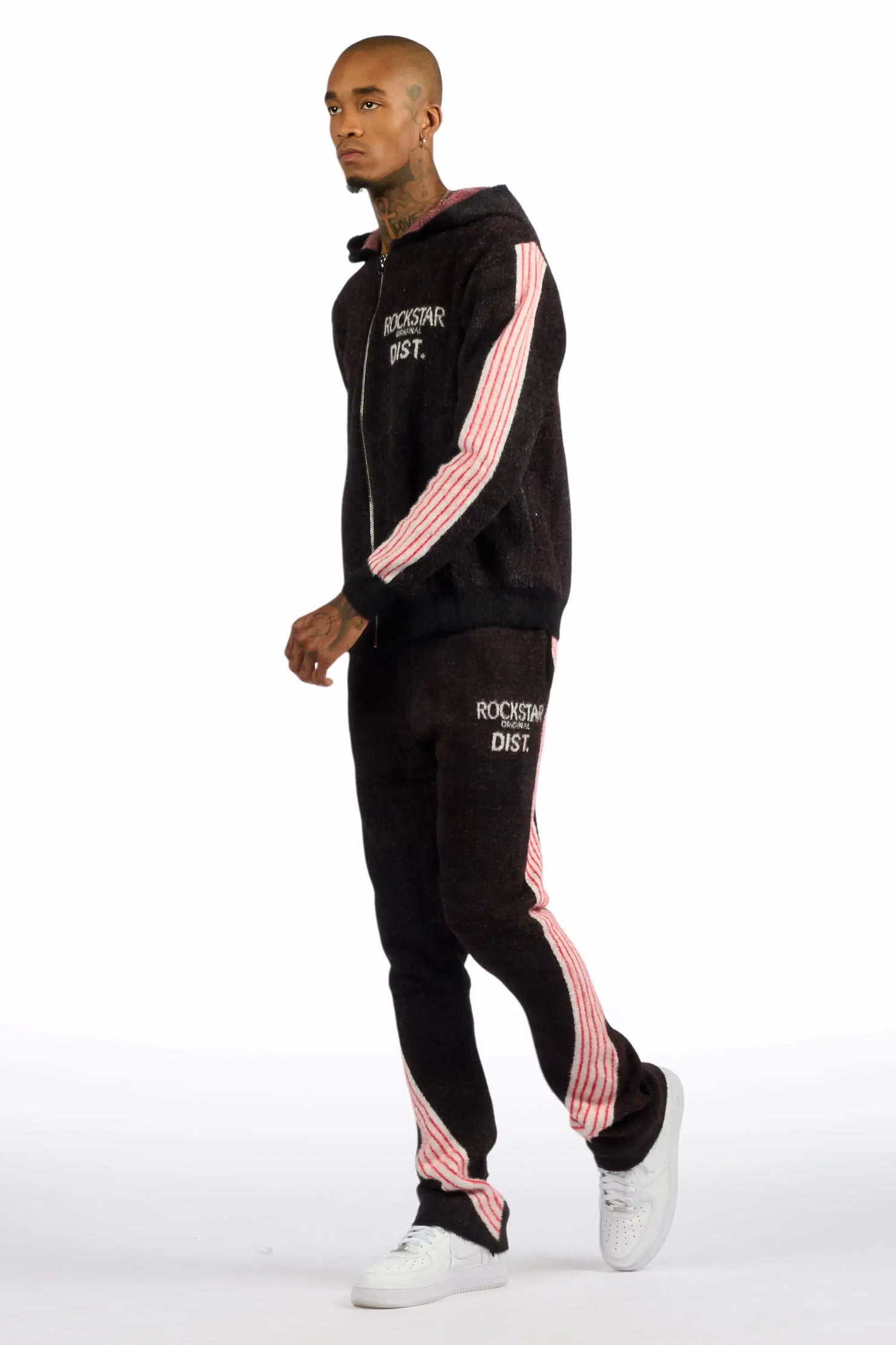 Levin Black Hoodie Baggy Track Set