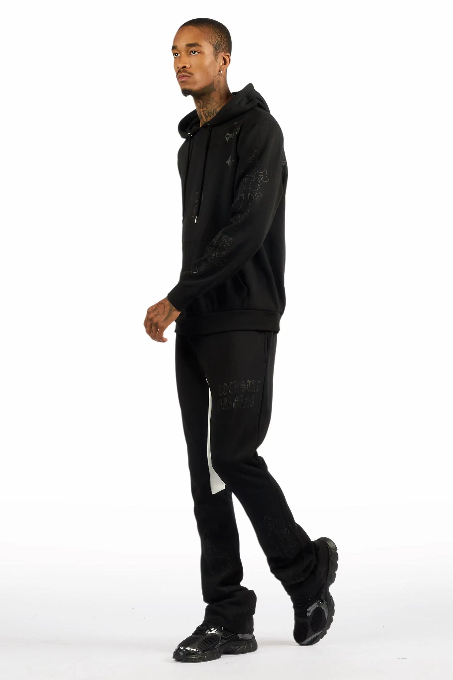 Navion Black Hoodie/Stacked Flare Track Set