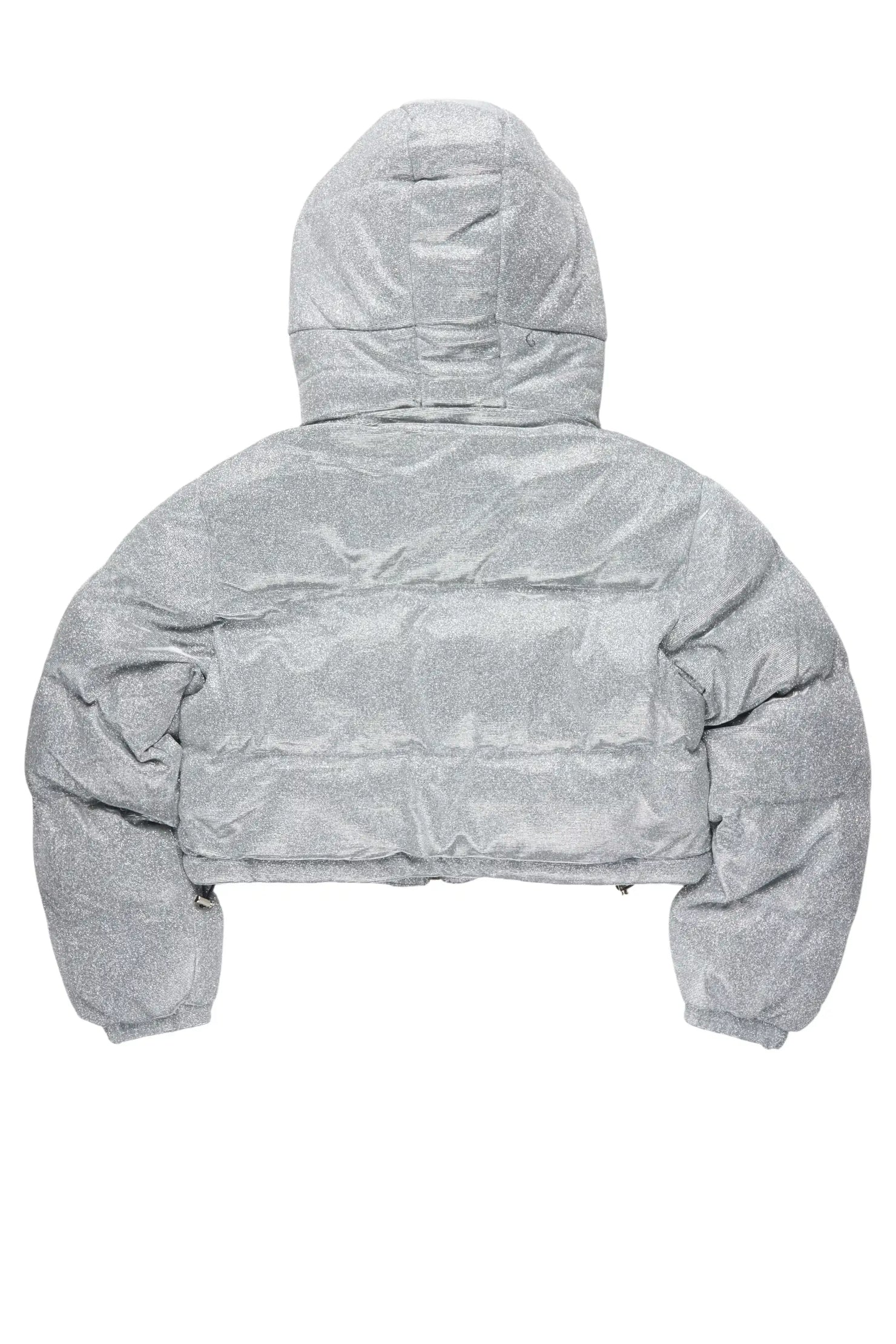 Meranda Silver Glitter Puffer Jacket