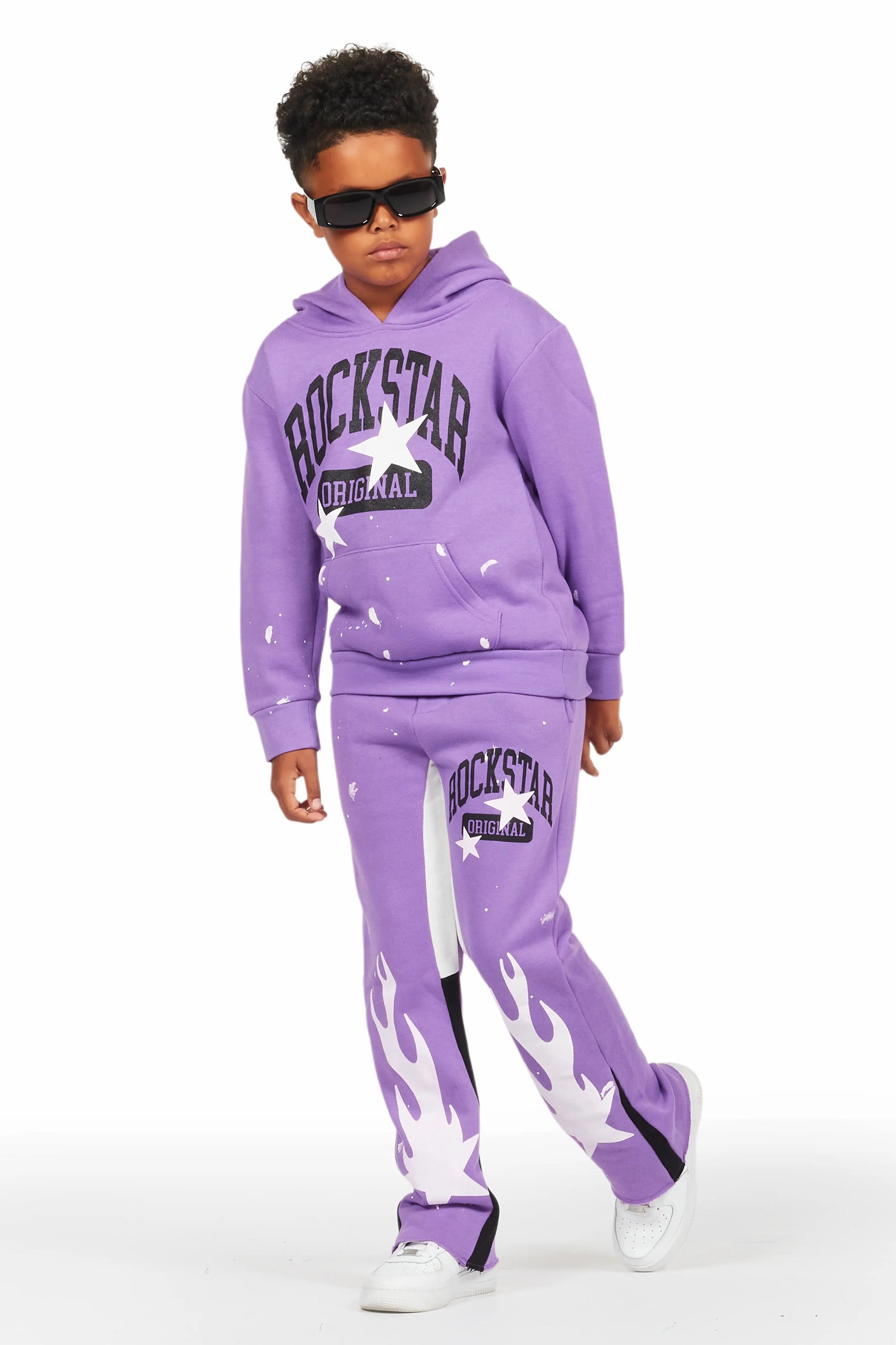 Boys Malie Purple Baggy Fit Pant Set
