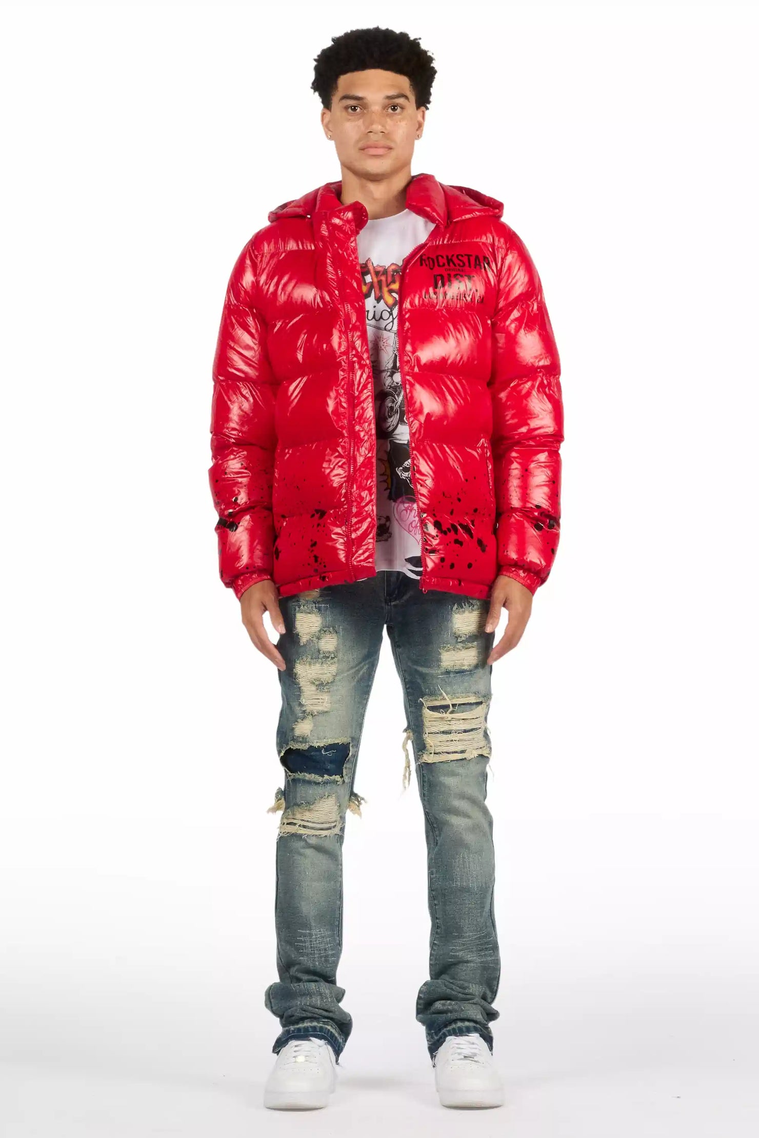 Foreign Medium Blue Wash Stacked Flare Jean