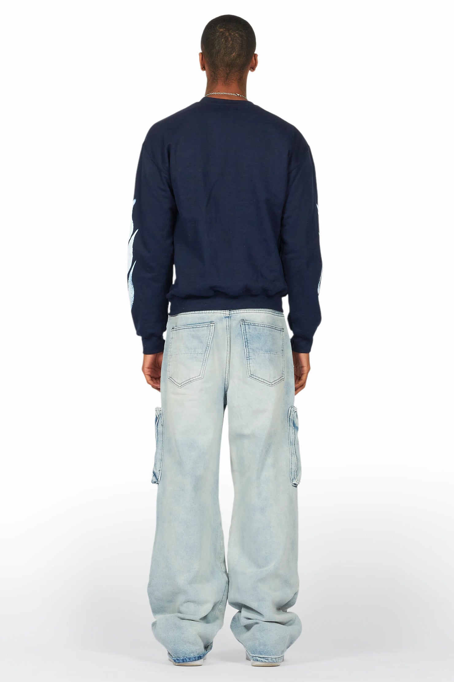 Banyan Navy/White Graphic Crewneck