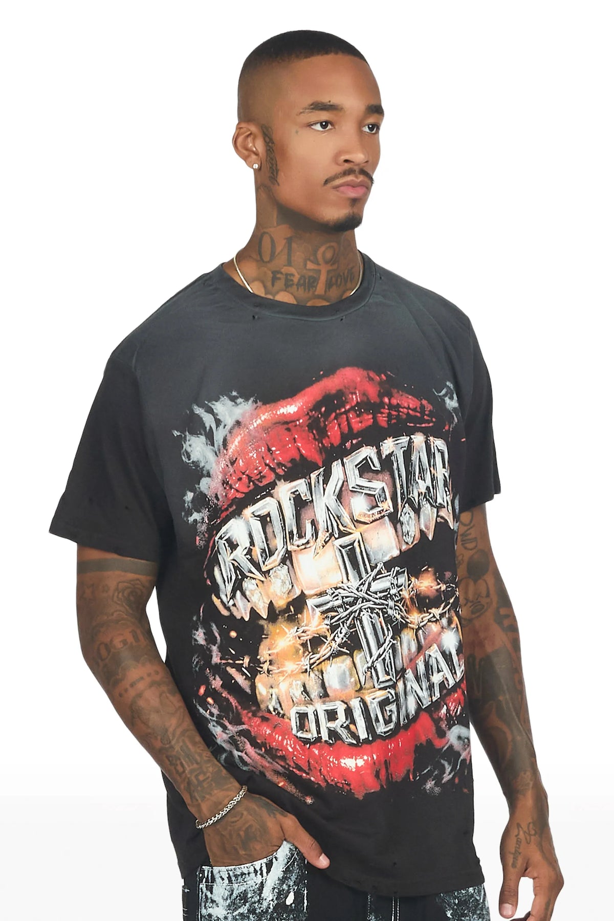 Antron Black Oversized Graphic T-Shirt