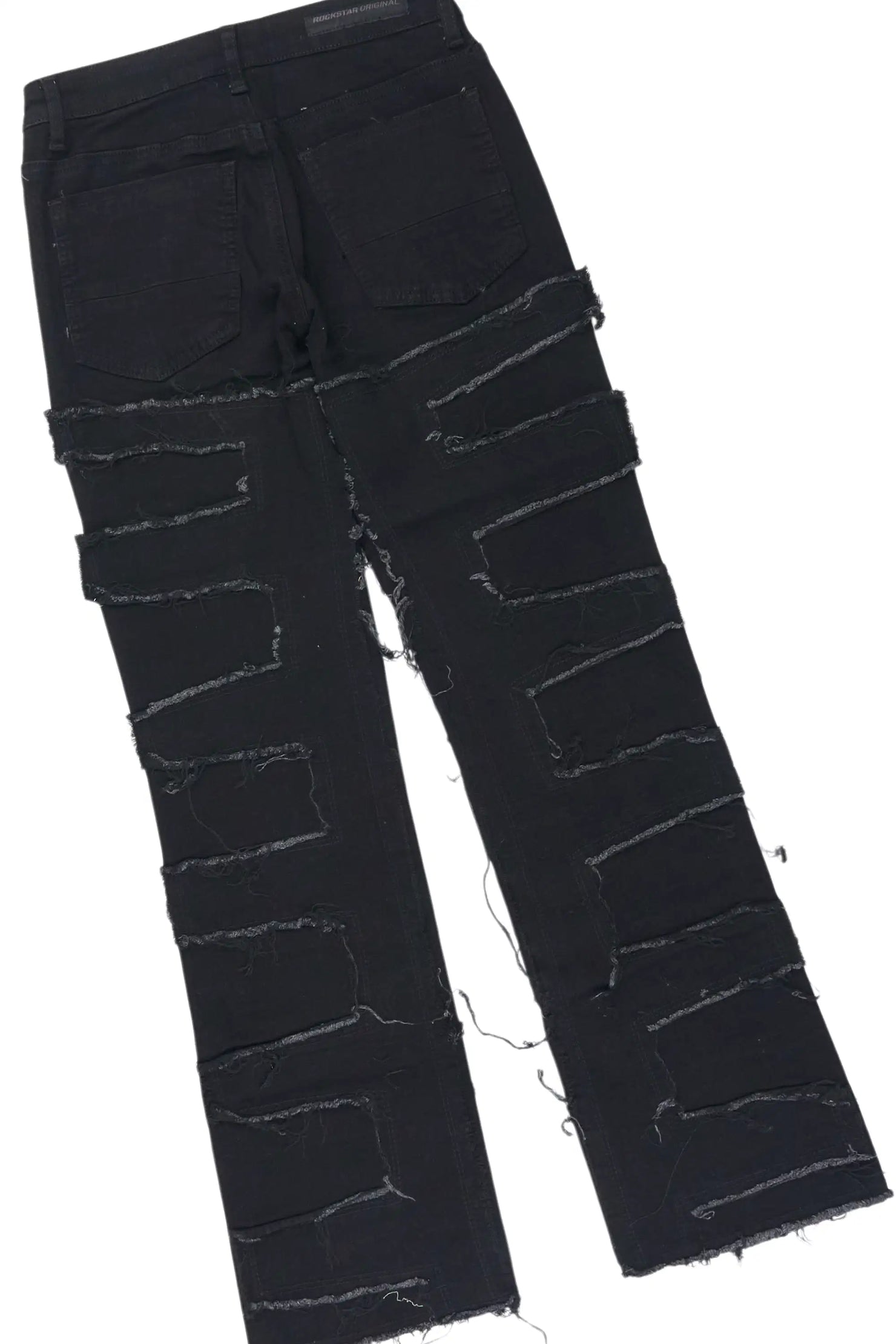 Girls Therry Yellow/Black T-Shirt Stacked Jean Set