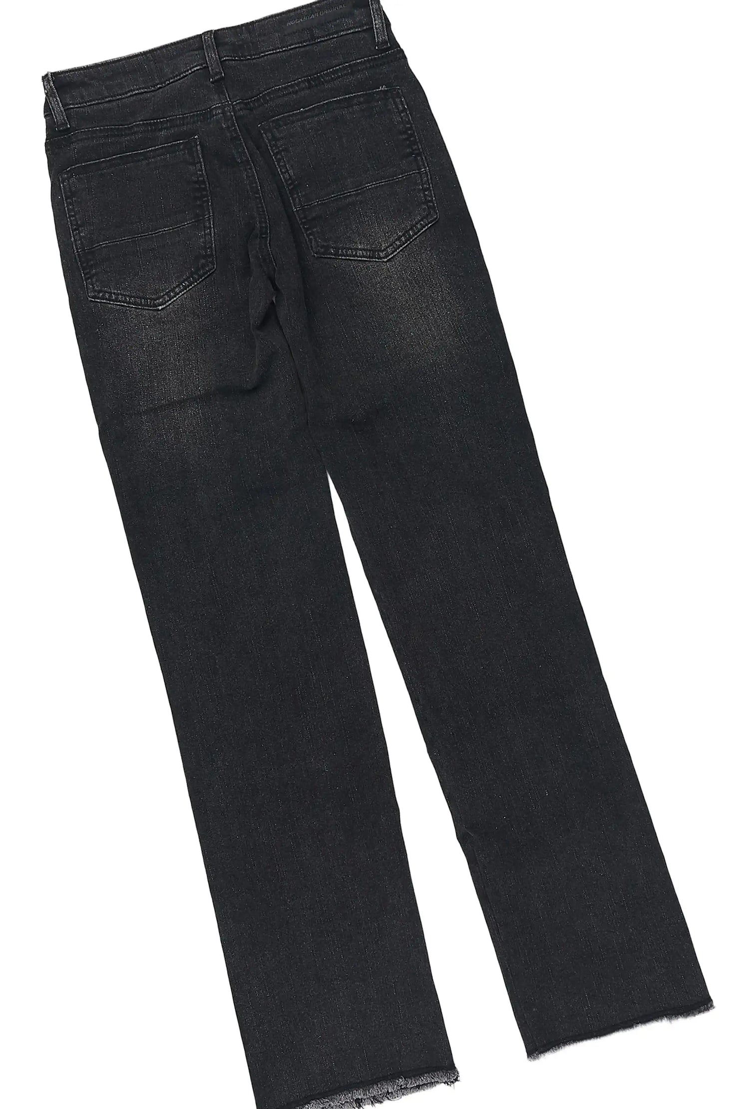 Boys Parsons Black Cut Off T-Shirt Stacked Jean Set