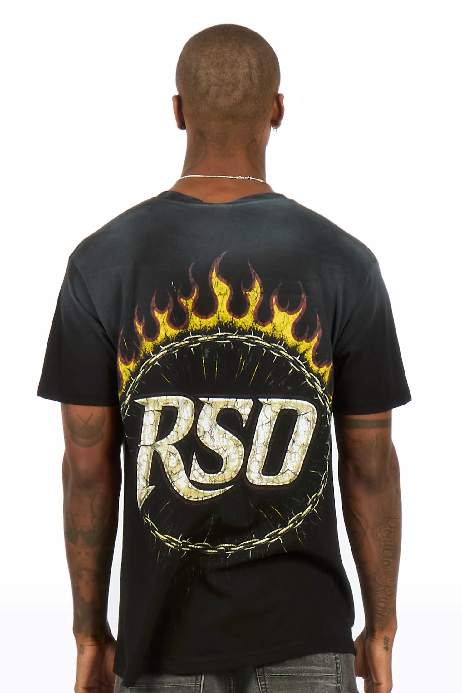 Destan Black Oversized Graphic T-Shirt