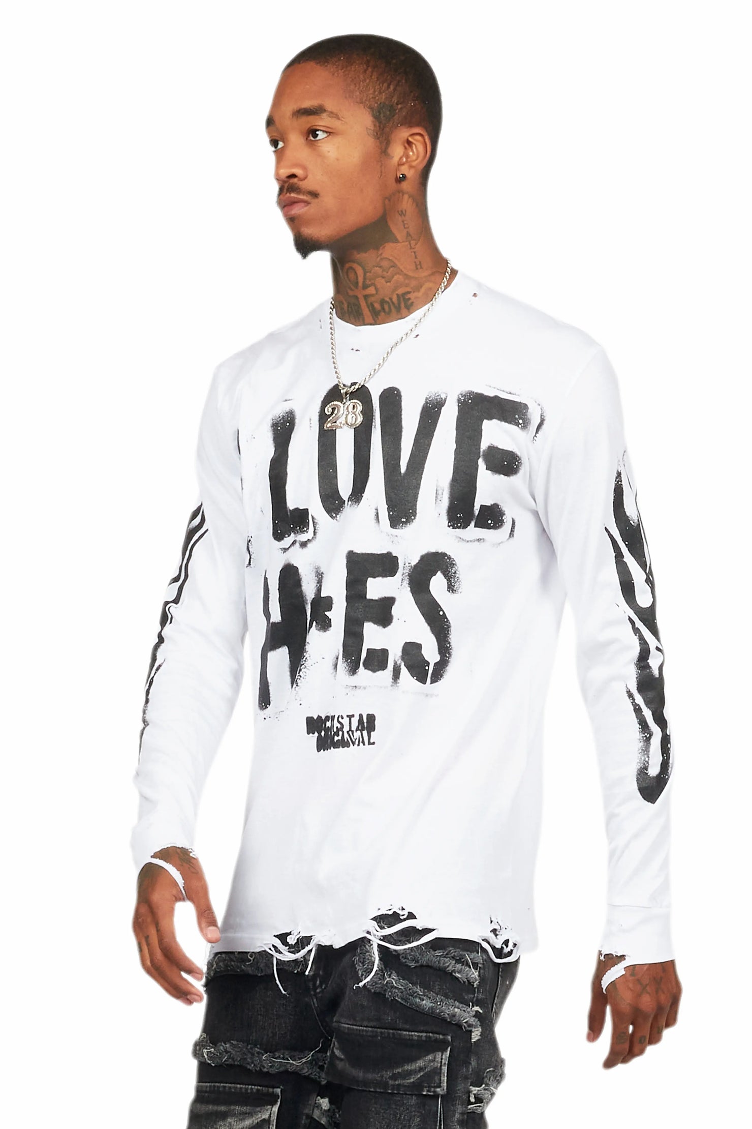 Banyan White Long Sleeve Graphic T-Shirt