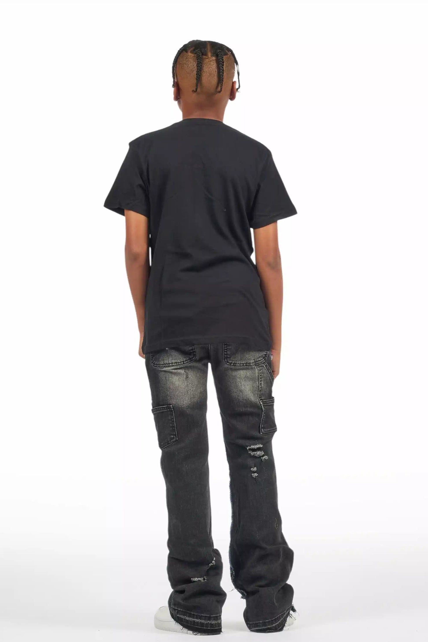 Boys Yanis Black Baggy Fit Jean