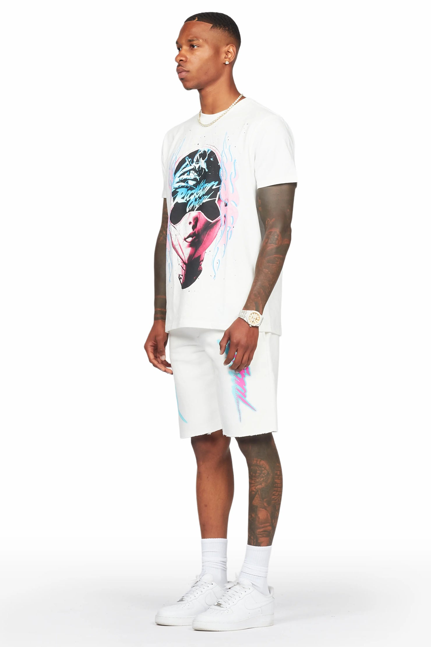 Oberon White T-Shirt/Short Set
