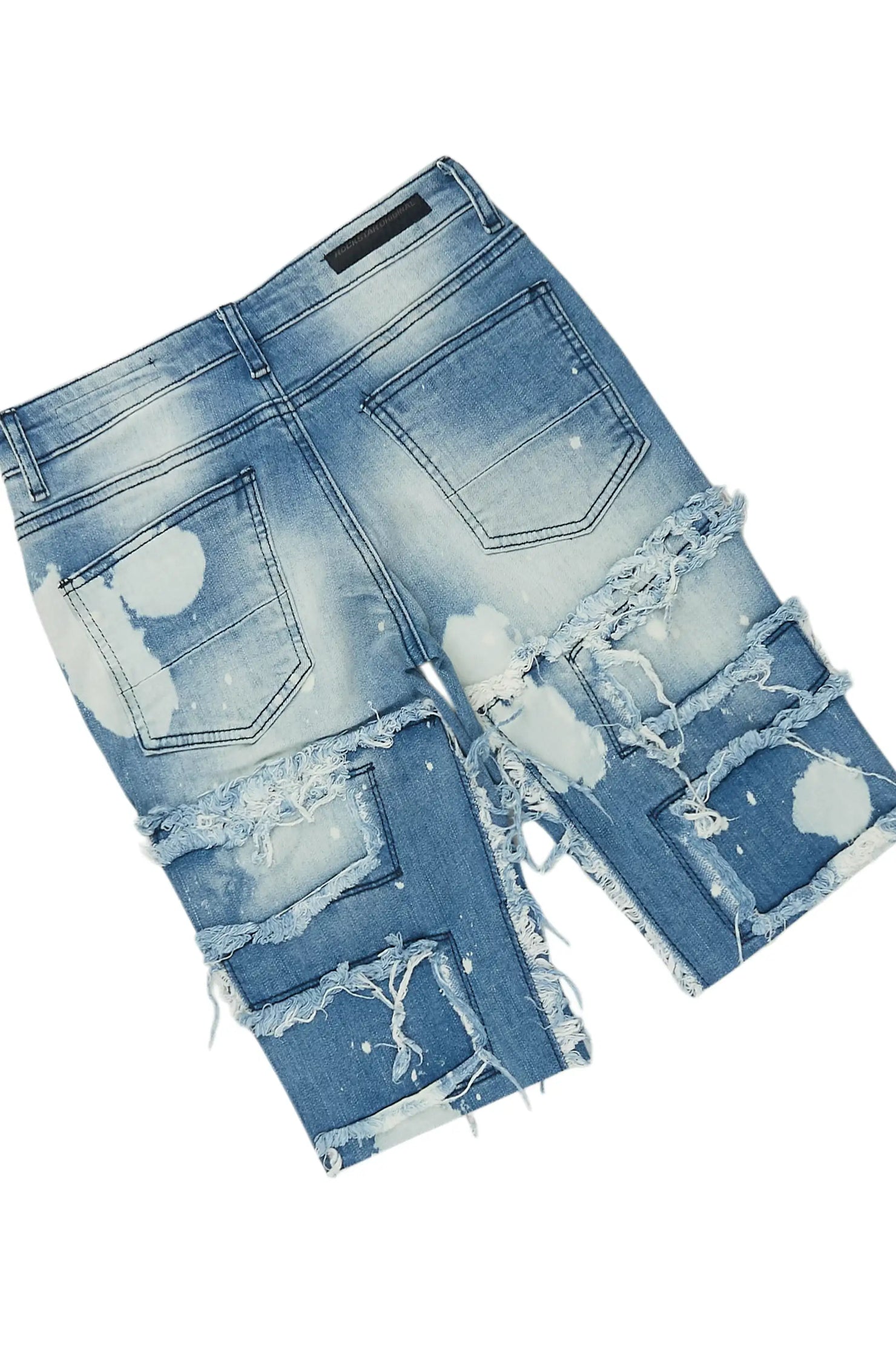 Boys Fieban Black/Blue Double Layer T-Shirt/Denim Short Set