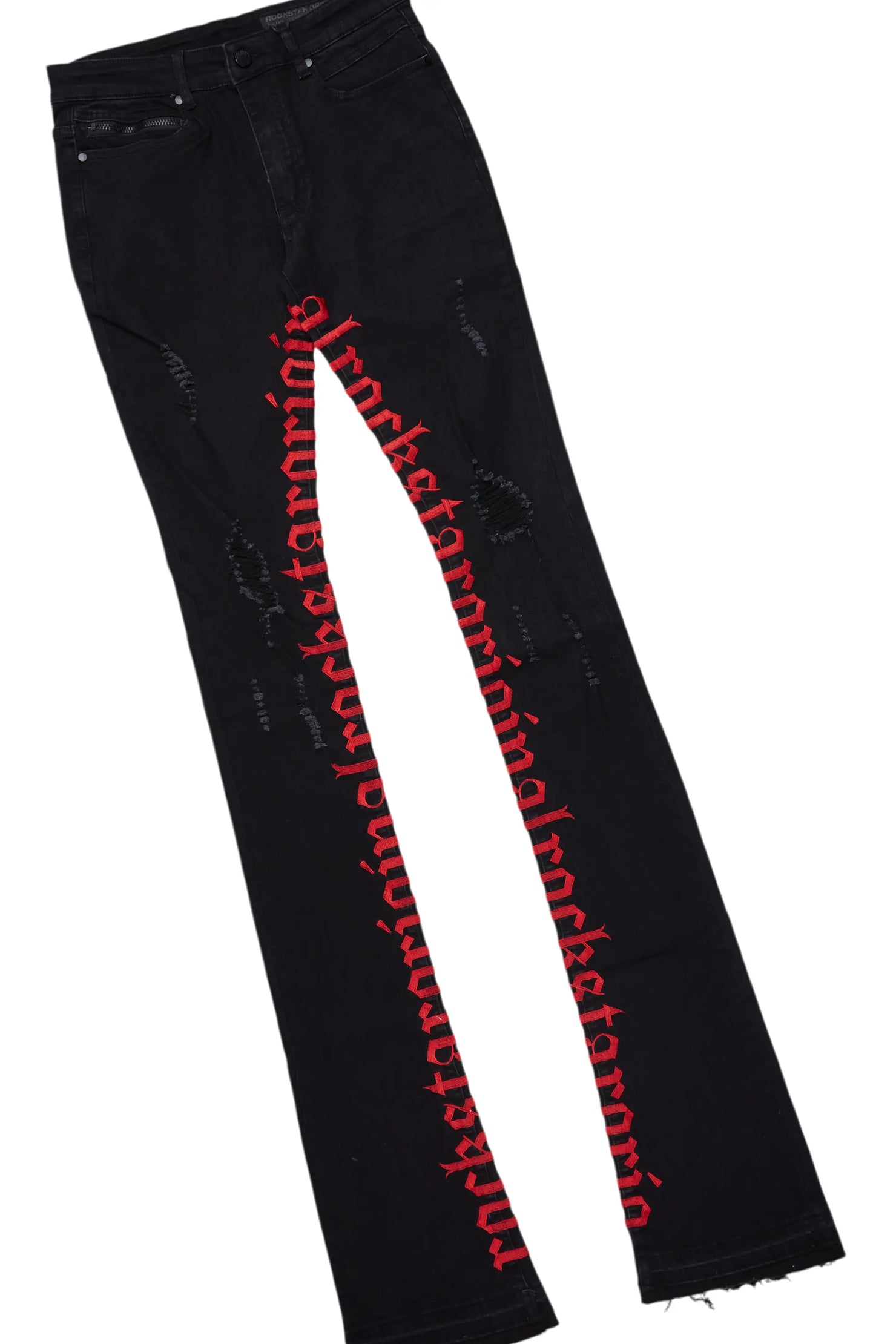 Karlo Red Hoodie/Super Stacked Flare Jean Bundle