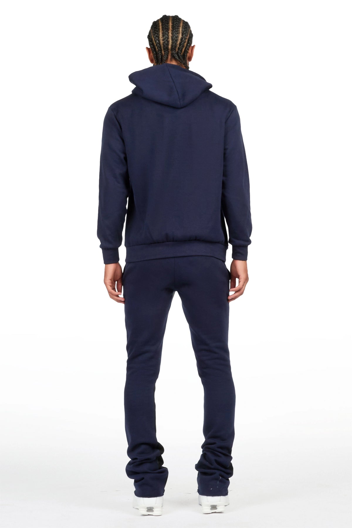 Garth Navy Hoodie/Stacked Flare Pant Track Set